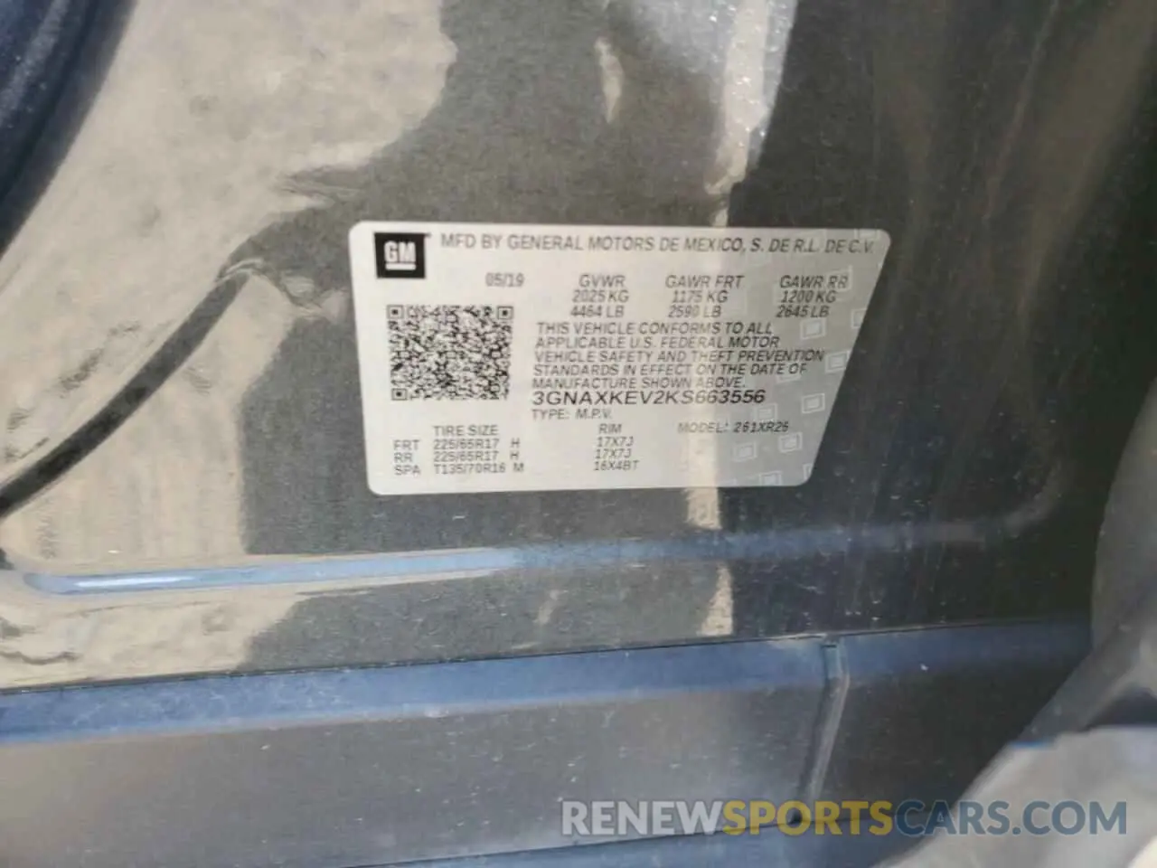 15 Photograph of a damaged car 3GNAXKEV2KS663556 CHEVROLET EQUINOX 2019