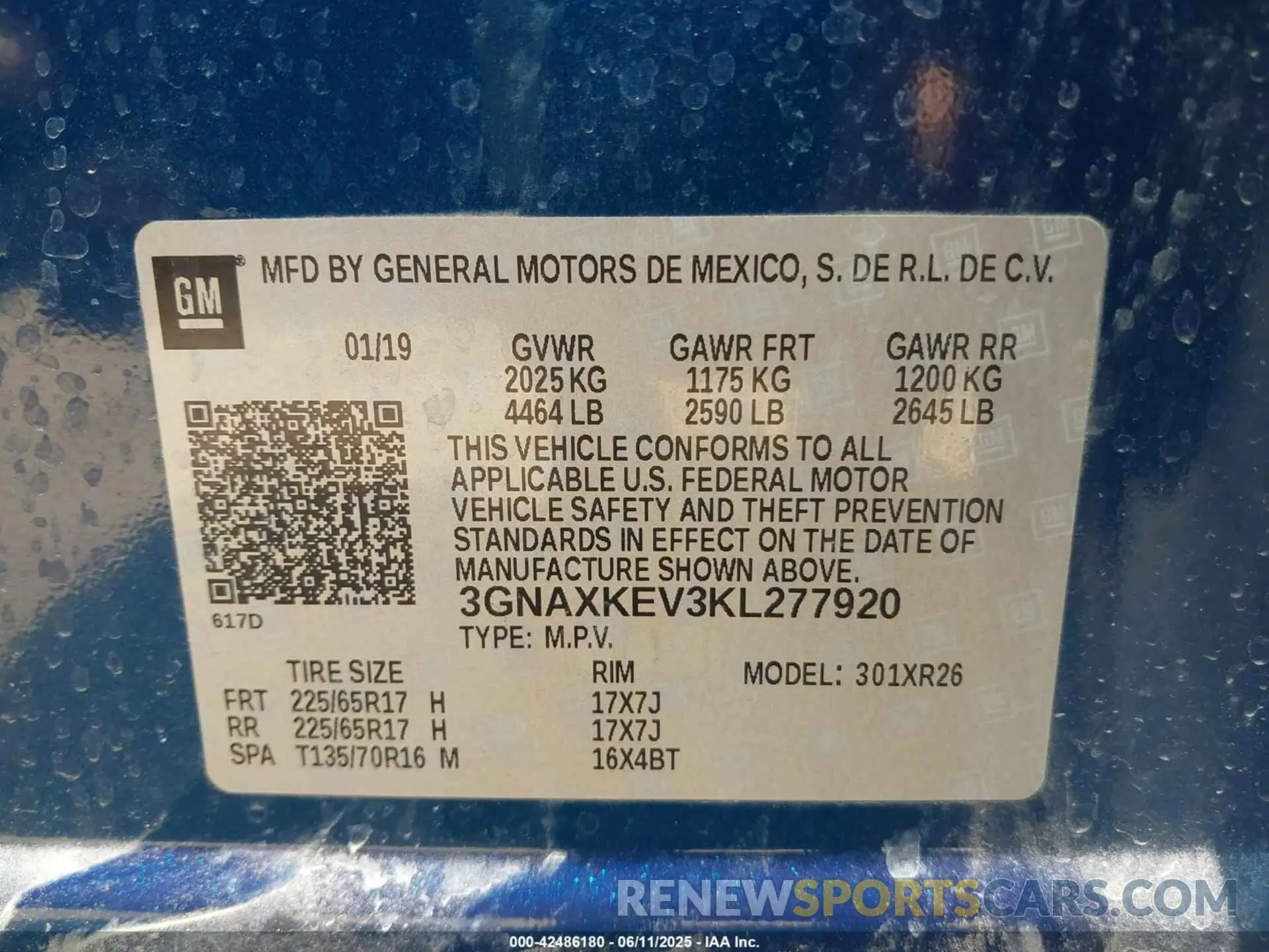 9 Photograph of a damaged car 3GNAXKEV3KL277920 CHEVROLET EQUINOX 2019