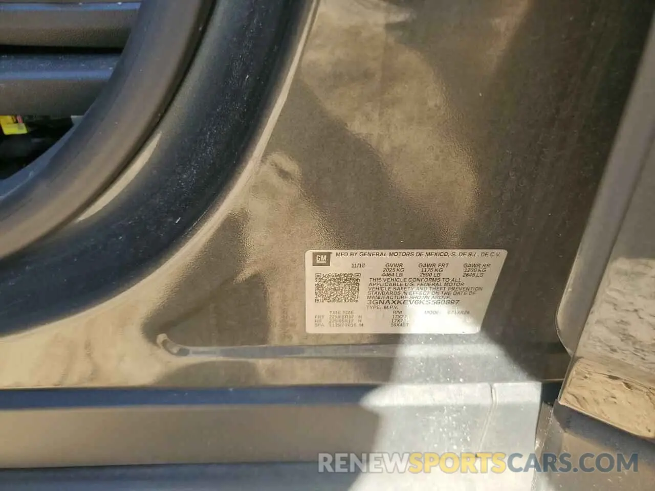 13 Photograph of a damaged car 3GNAXKEV6KS560897 CHEVROLET EQUINOX 2019