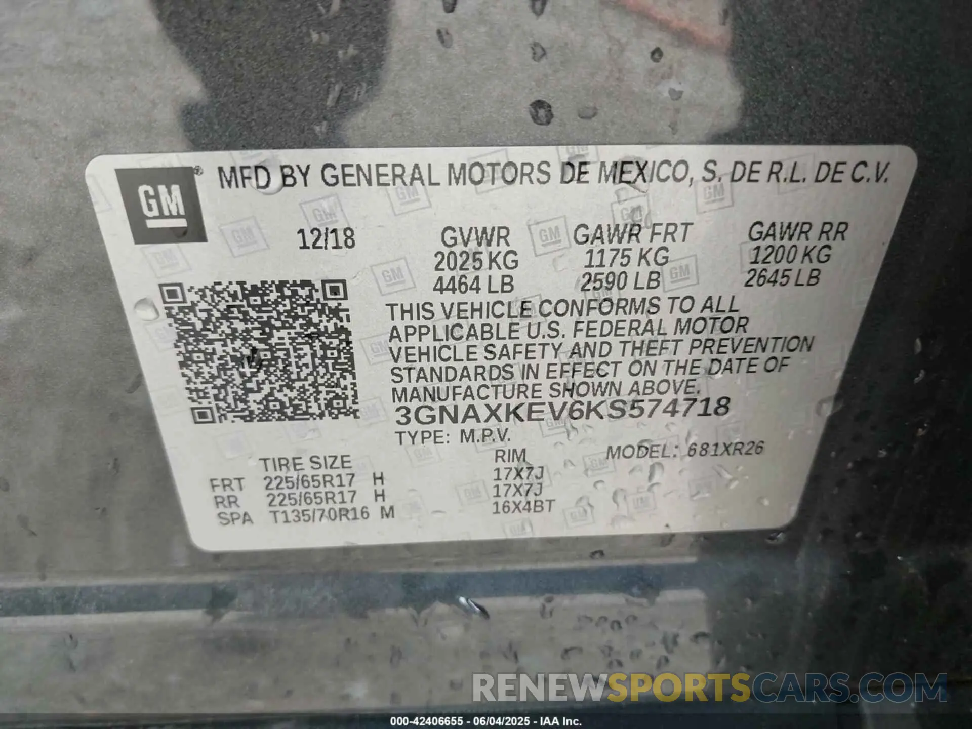 9 Фотография поврежденного автомобиля 3GNAXKEV6KS574718 CHEVROLET EQUINOX 2019