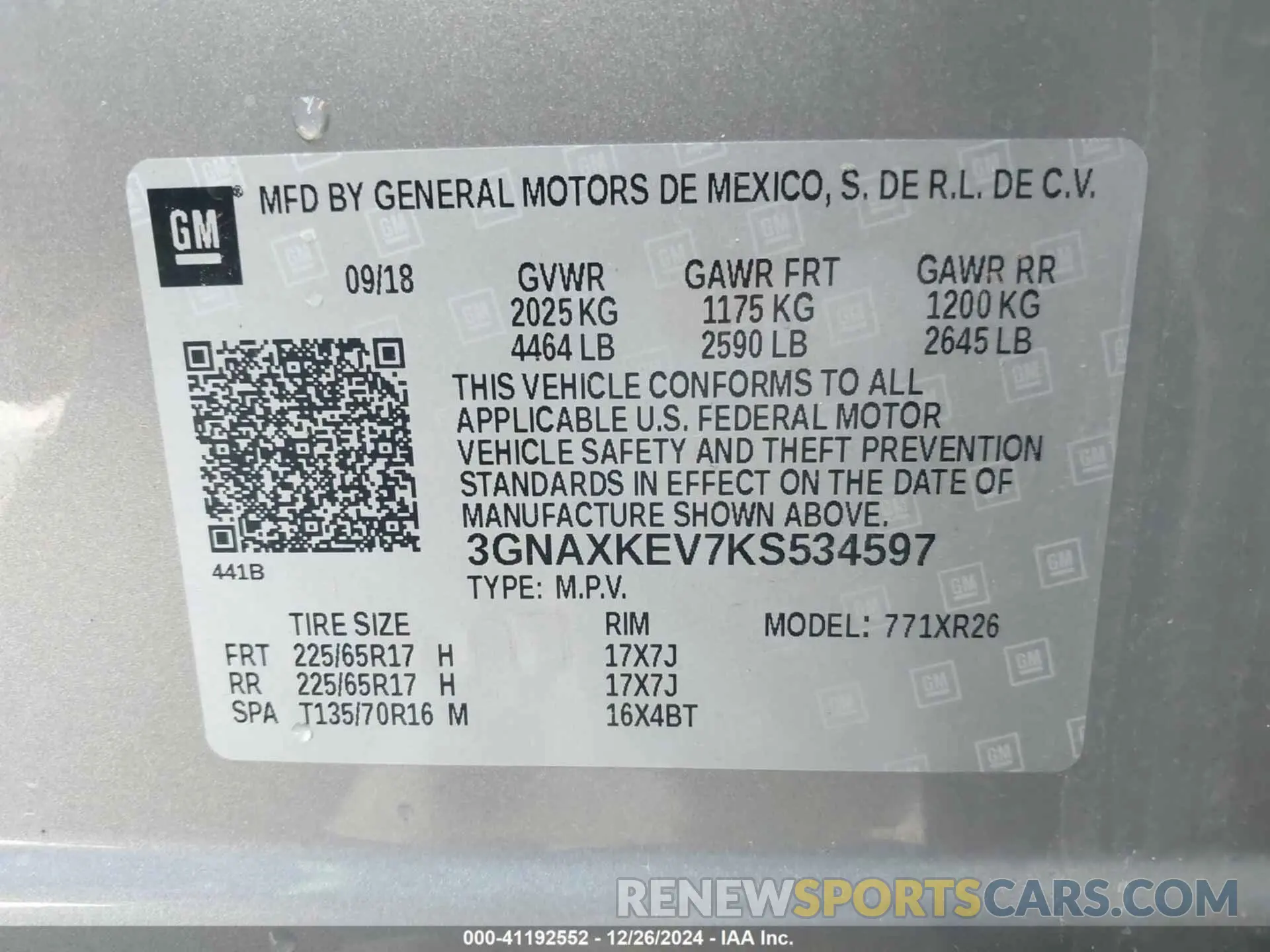 9 Photograph of a damaged car 3GNAXKEV7KS534597 CHEVROLET EQUINOX 2019