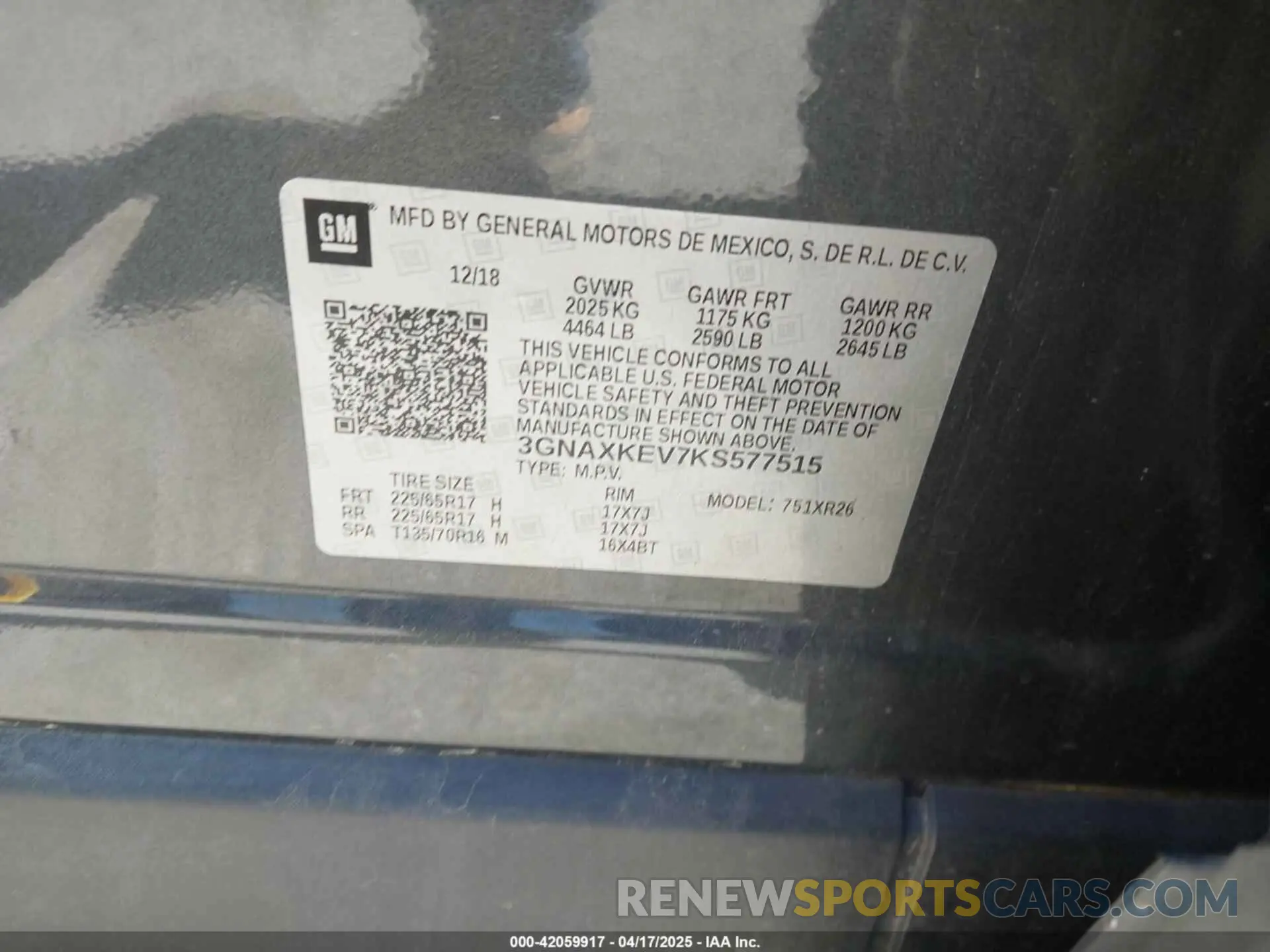 9 Фотография поврежденного автомобиля 3GNAXKEV7KS577515 CHEVROLET EQUINOX 2019