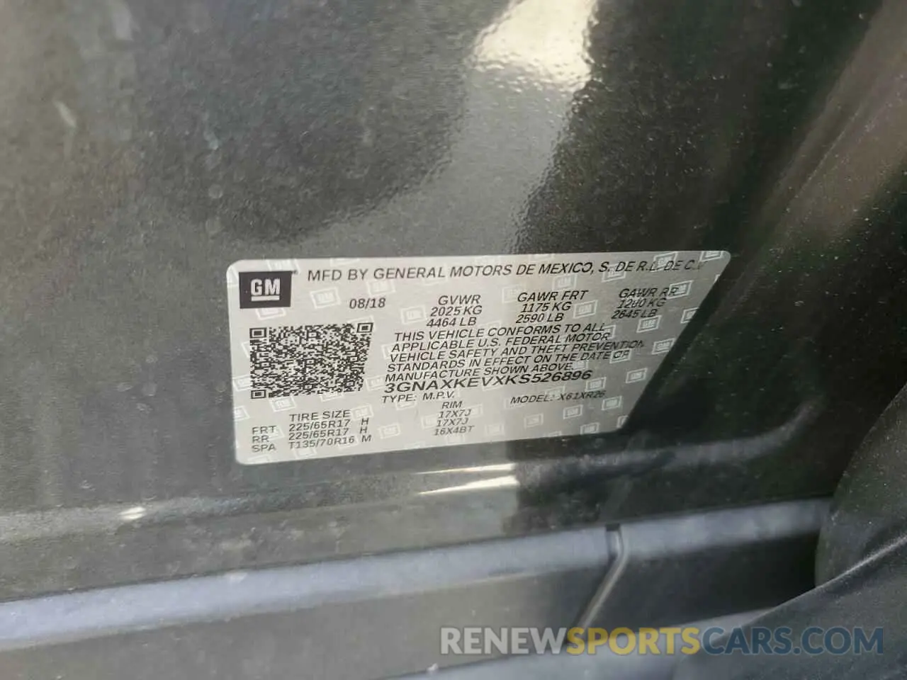 15 Photograph of a damaged car 3GNAXKEVXKS526896 CHEVROLET EQUINOX 2019