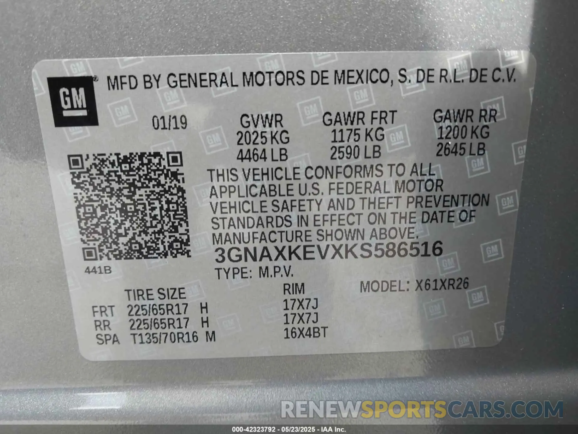 9 Photograph of a damaged car 3GNAXKEVXKS586516 CHEVROLET EQUINOX 2019
