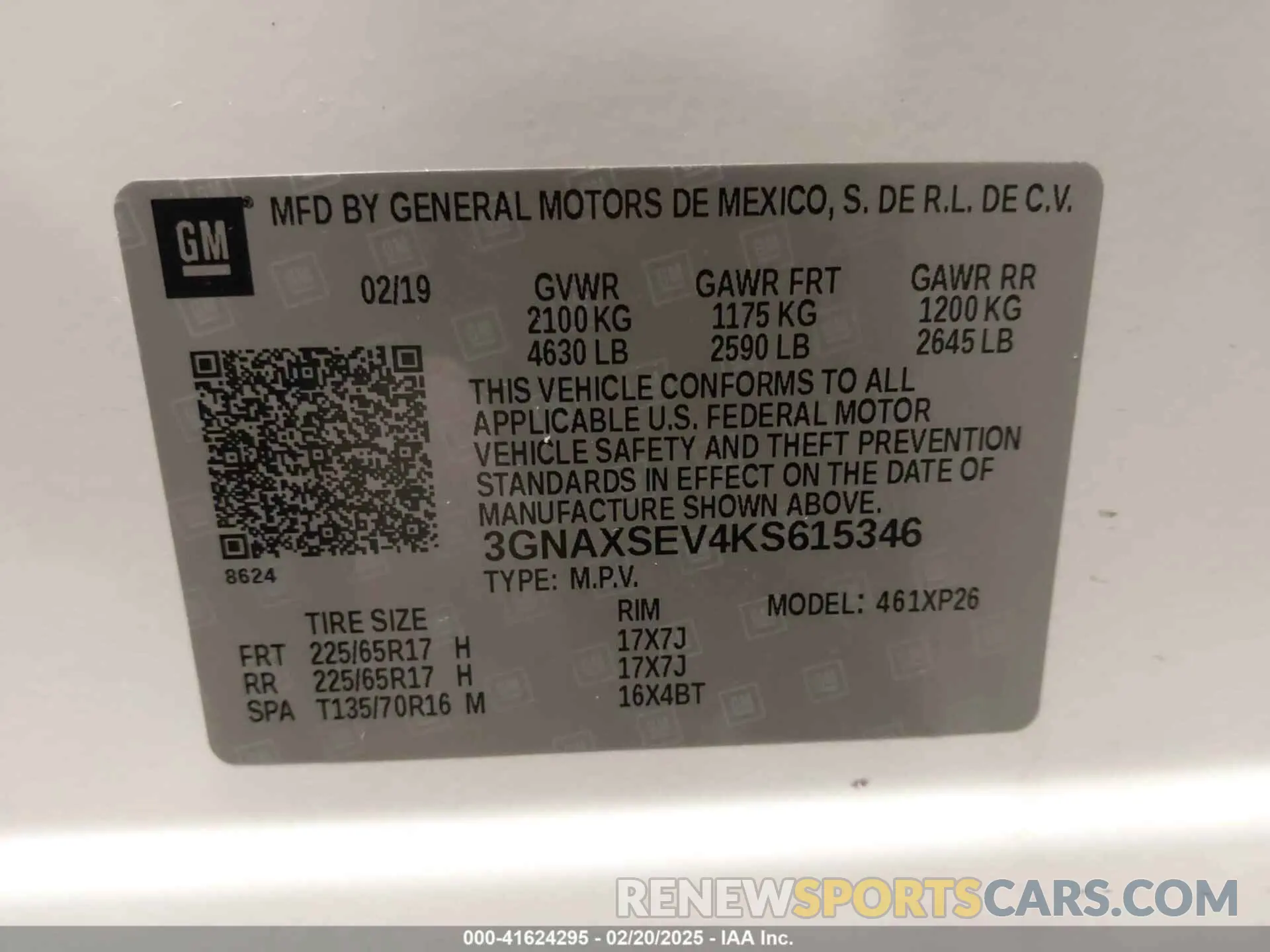 9 Photograph of a damaged car 3GNAXSEV4KS615346 CHEVROLET EQUINOX 2019