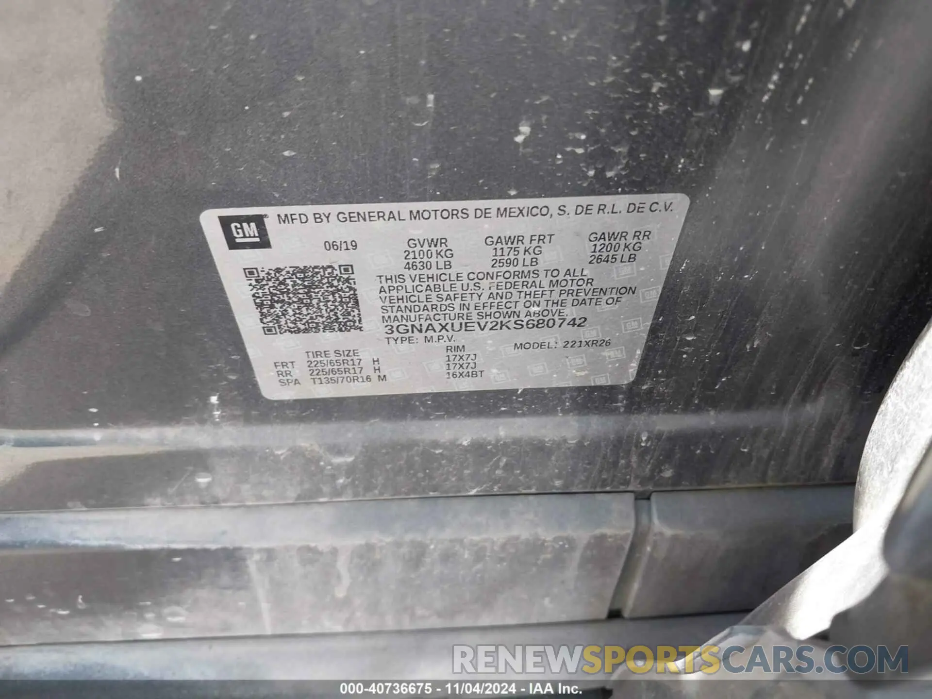 9 Фотография поврежденного автомобиля 3GNAXUEV2KS680742 CHEVROLET EQUINOX 2019