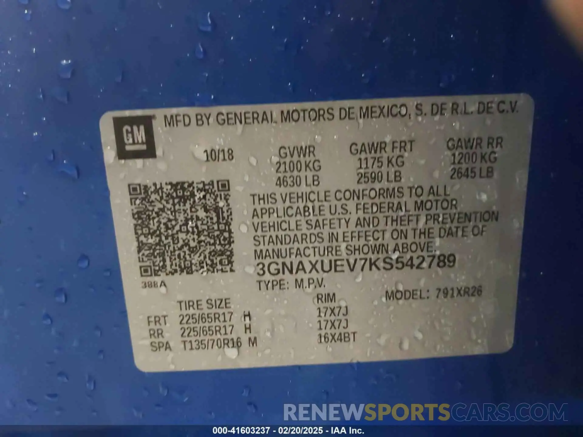 9 Photograph of a damaged car 3GNAXUEV7KS542789 CHEVROLET EQUINOX 2019