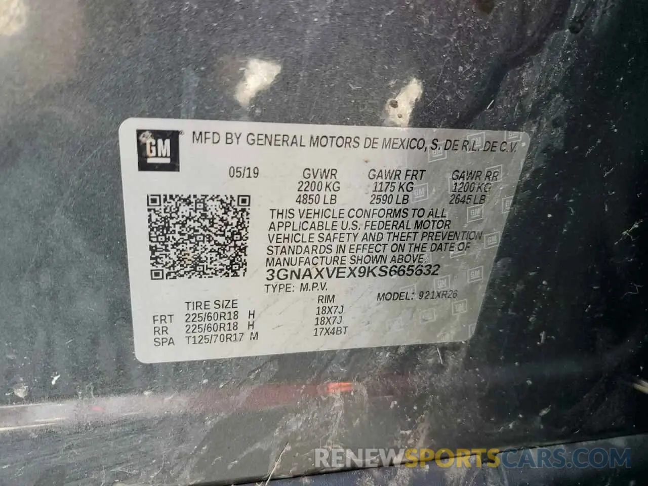 13 Photograph of a damaged car 3GNAXVEX9KS665632 CHEVROLET EQUINOX 2019