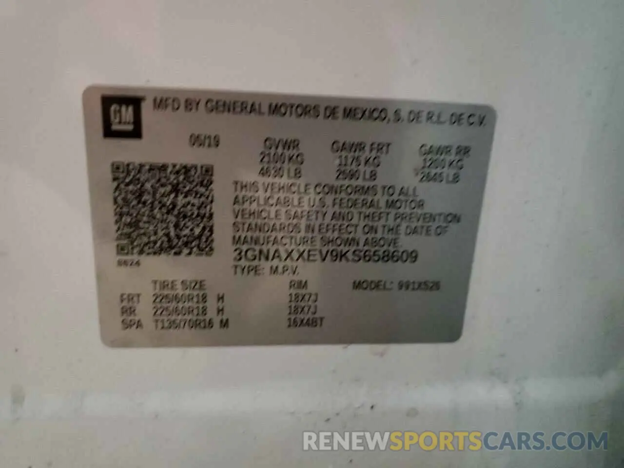 12 Фотография поврежденного автомобиля 3GNAXXEV9KS658609 CHEVROLET EQUINOX 2019
