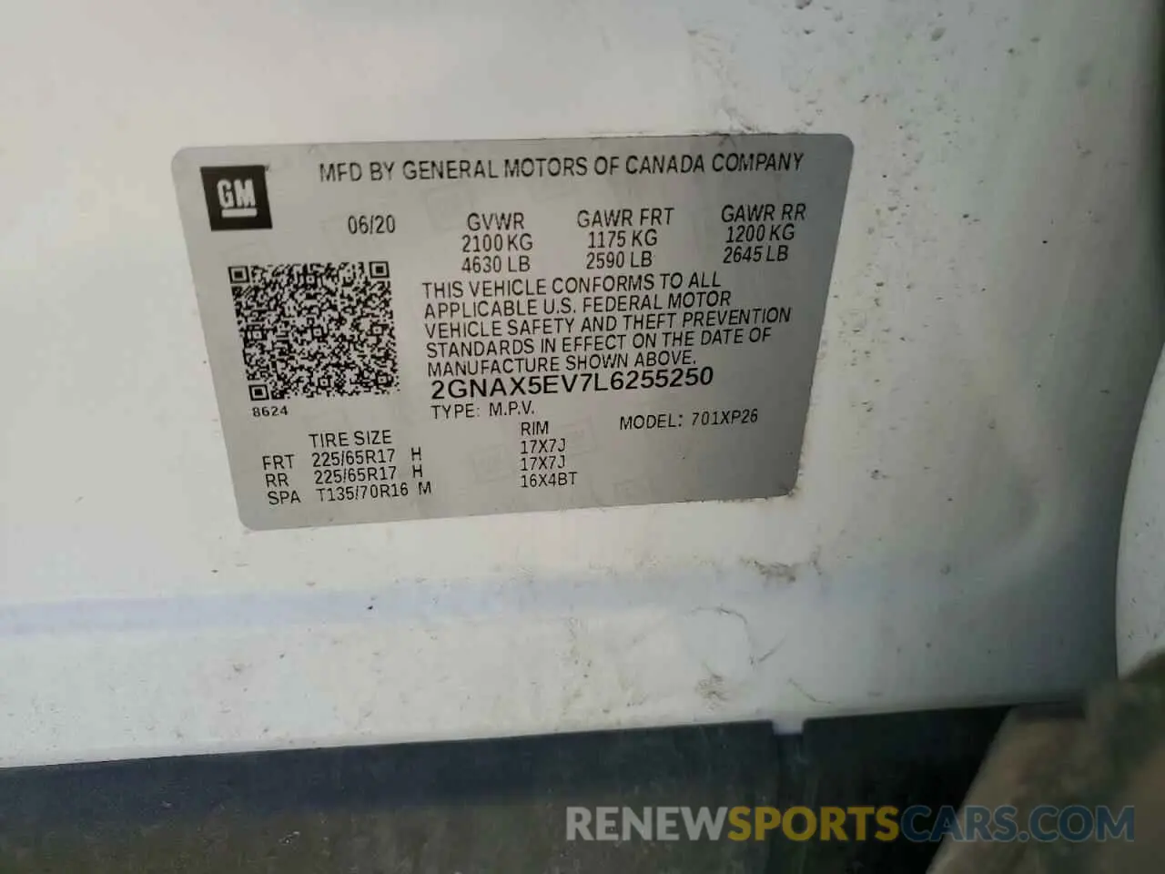 13 Photograph of a damaged car 2GNAX5EV7L6255250 CHEVROLET EQUINOX 2020