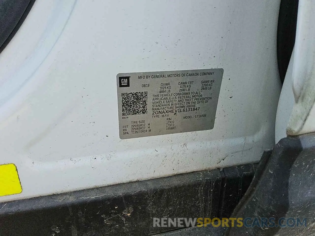 12 Photograph of a damaged car 2GNAXHEV1L6131847 CHEVROLET EQUINOX 2020