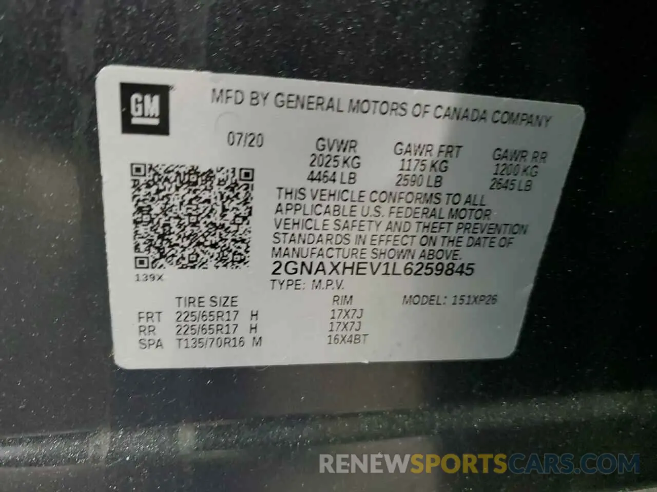 15 Photograph of a damaged car 2GNAXHEV1L6259845 CHEVROLET EQUINOX 2020