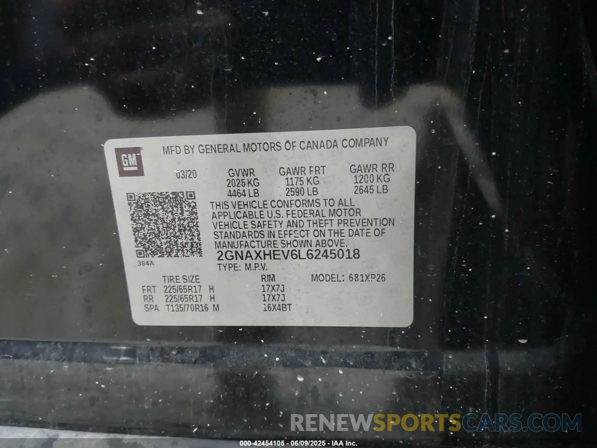 9 Photograph of a damaged car 2GNAXHEV6L6245018 CHEVROLET EQUINOX 2020