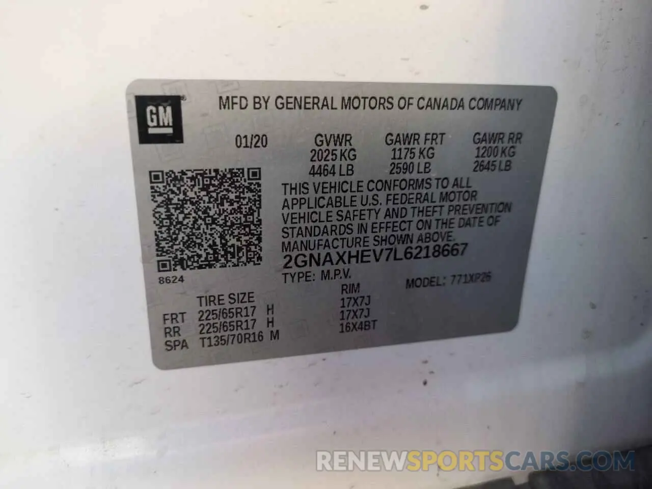 15 Photograph of a damaged car 2GNAXHEV7L6218667 CHEVROLET EQUINOX 2020