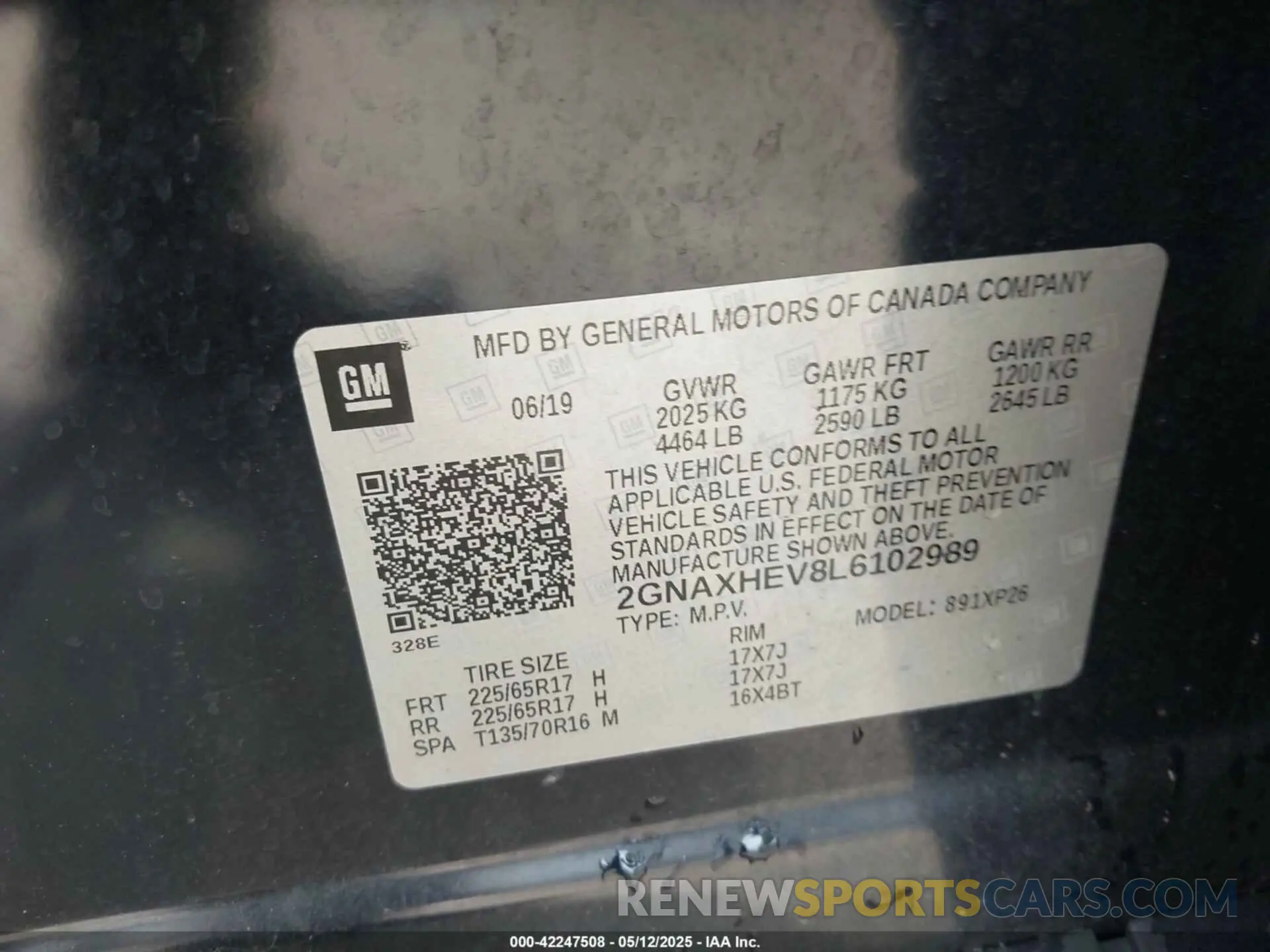 9 Photograph of a damaged car 2GNAXHEV8L6102989 CHEVROLET EQUINOX 2020