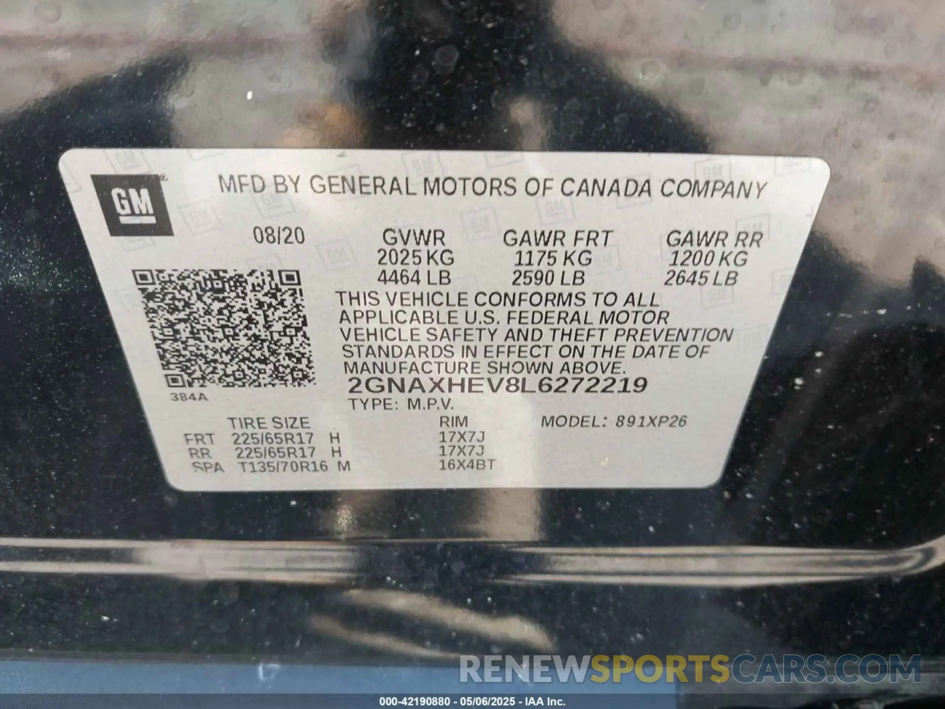 9 Photograph of a damaged car 2GNAXHEV8L6272219 CHEVROLET EQUINOX 2020