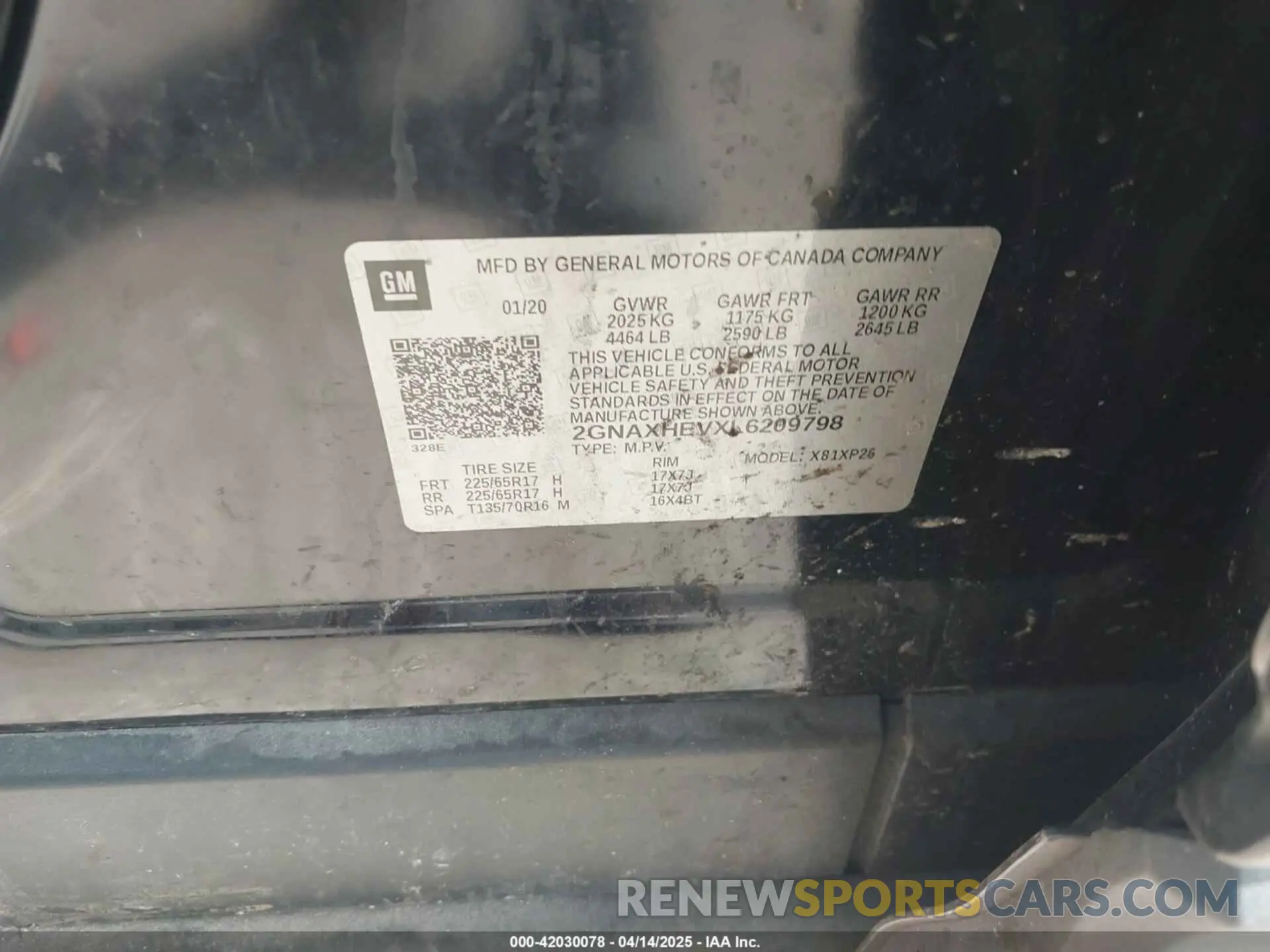 9 Photograph of a damaged car 2GNAXHEVXL6209798 CHEVROLET EQUINOX 2020