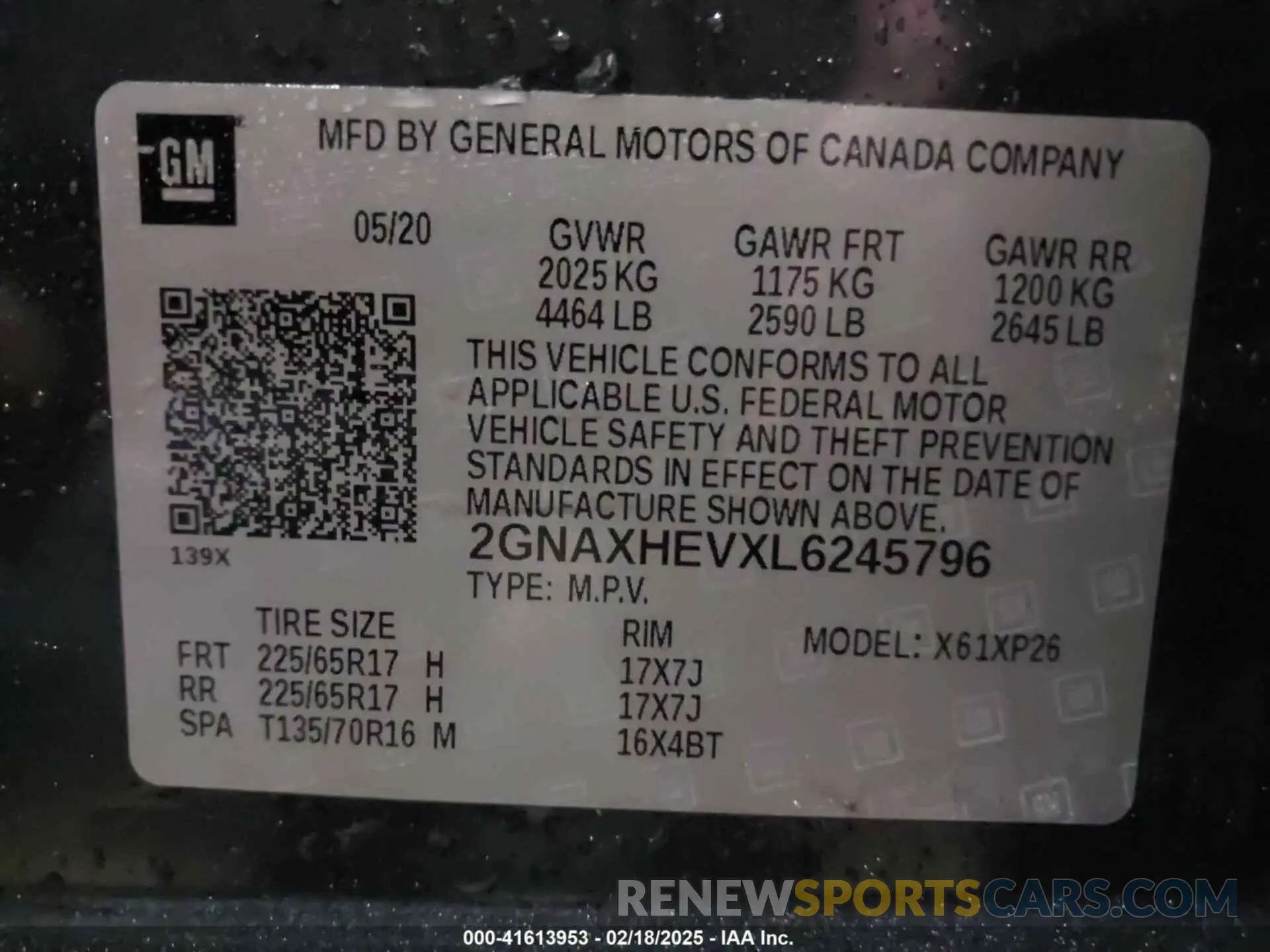 9 Photograph of a damaged car 2GNAXHEVXL6245796 CHEVROLET EQUINOX 2020