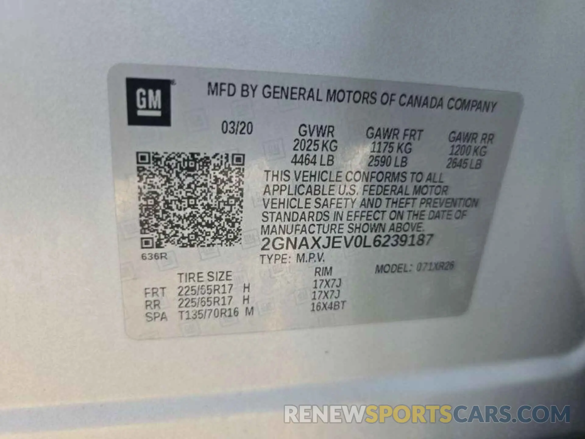 18 Фотография поврежденного автомобиля 2GNAXJEV0L6239187 CHEVROLET EQUINOX 2020