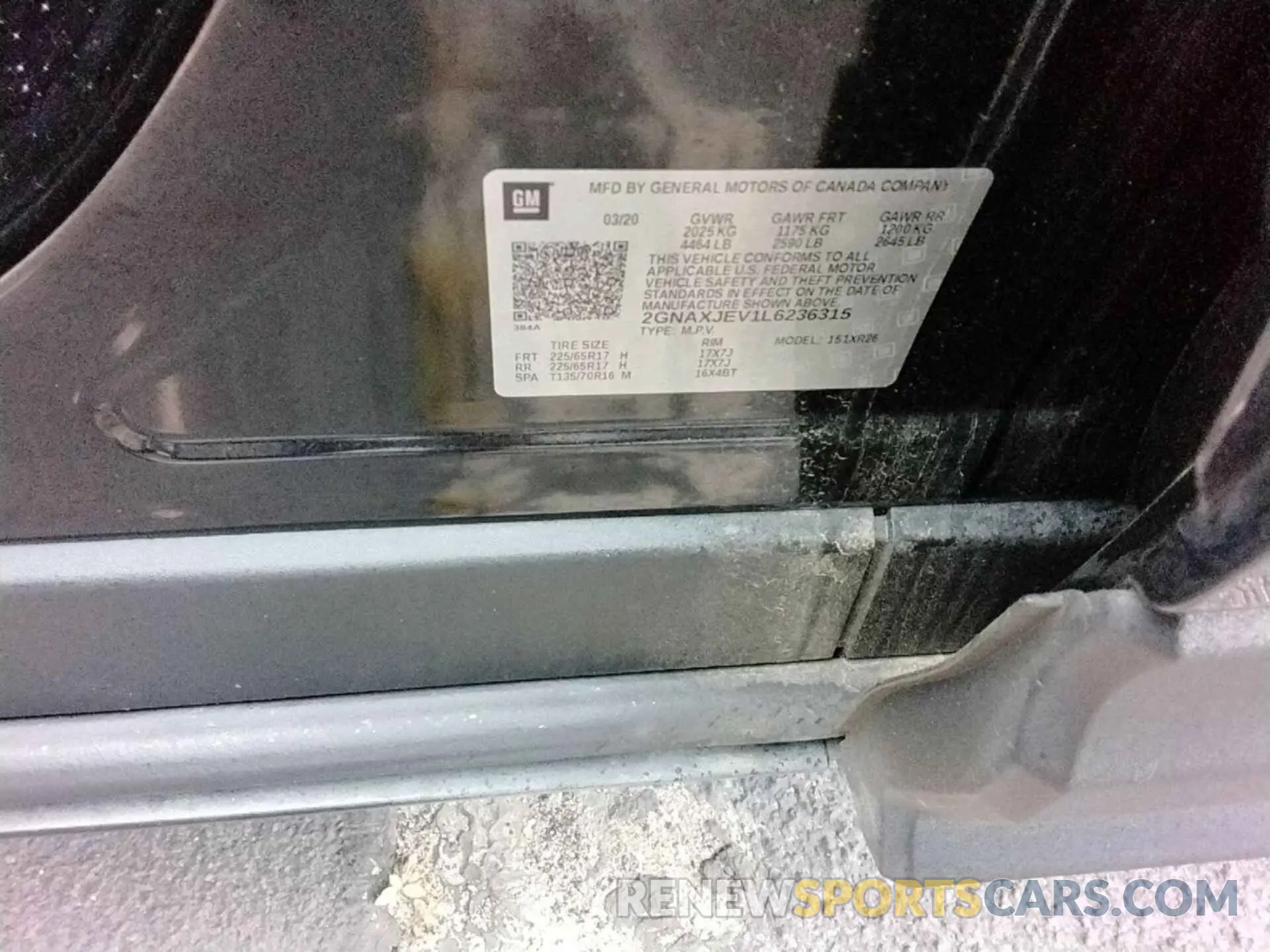 5 Photograph of a damaged car 2GNAXJEV1L6236315 CHEVROLET EQUINOX 2020