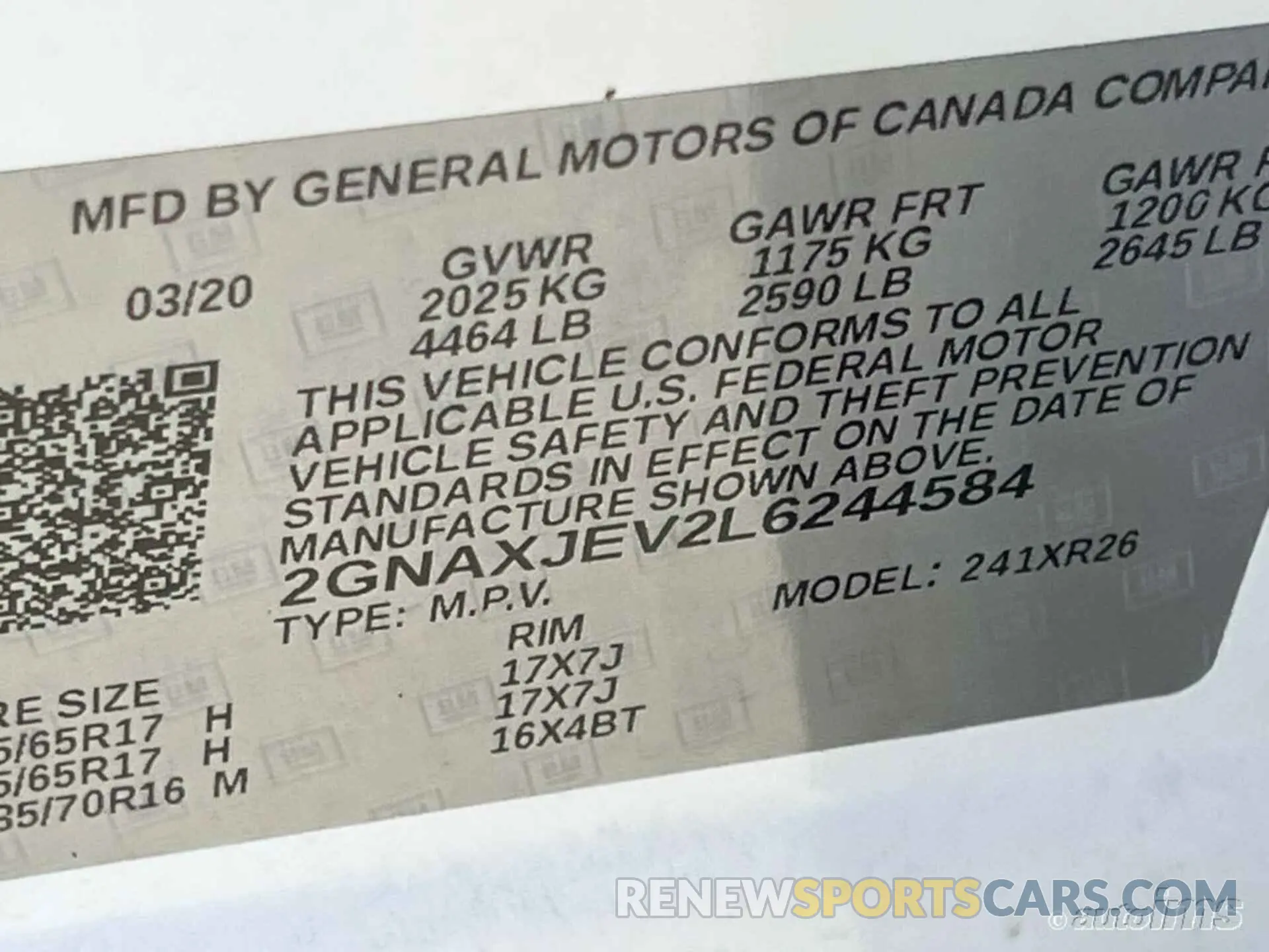 10 Фотография поврежденного автомобиля 2GNAXJEV2L6244584 CHEVROLET EQUINOX 2020