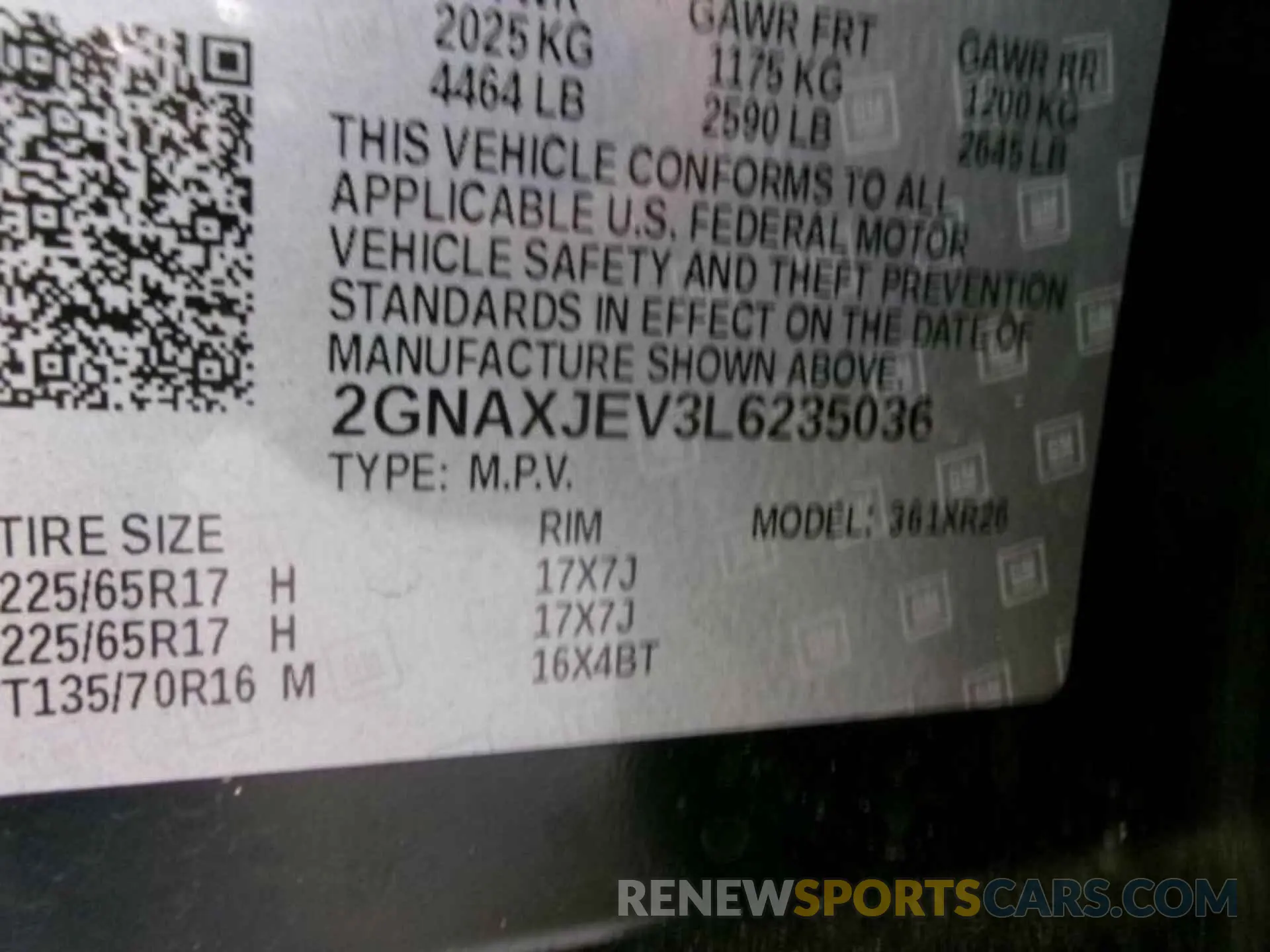 9 Photograph of a damaged car 2GNAXJEV3L6235036 CHEVROLET EQUINOX 2020