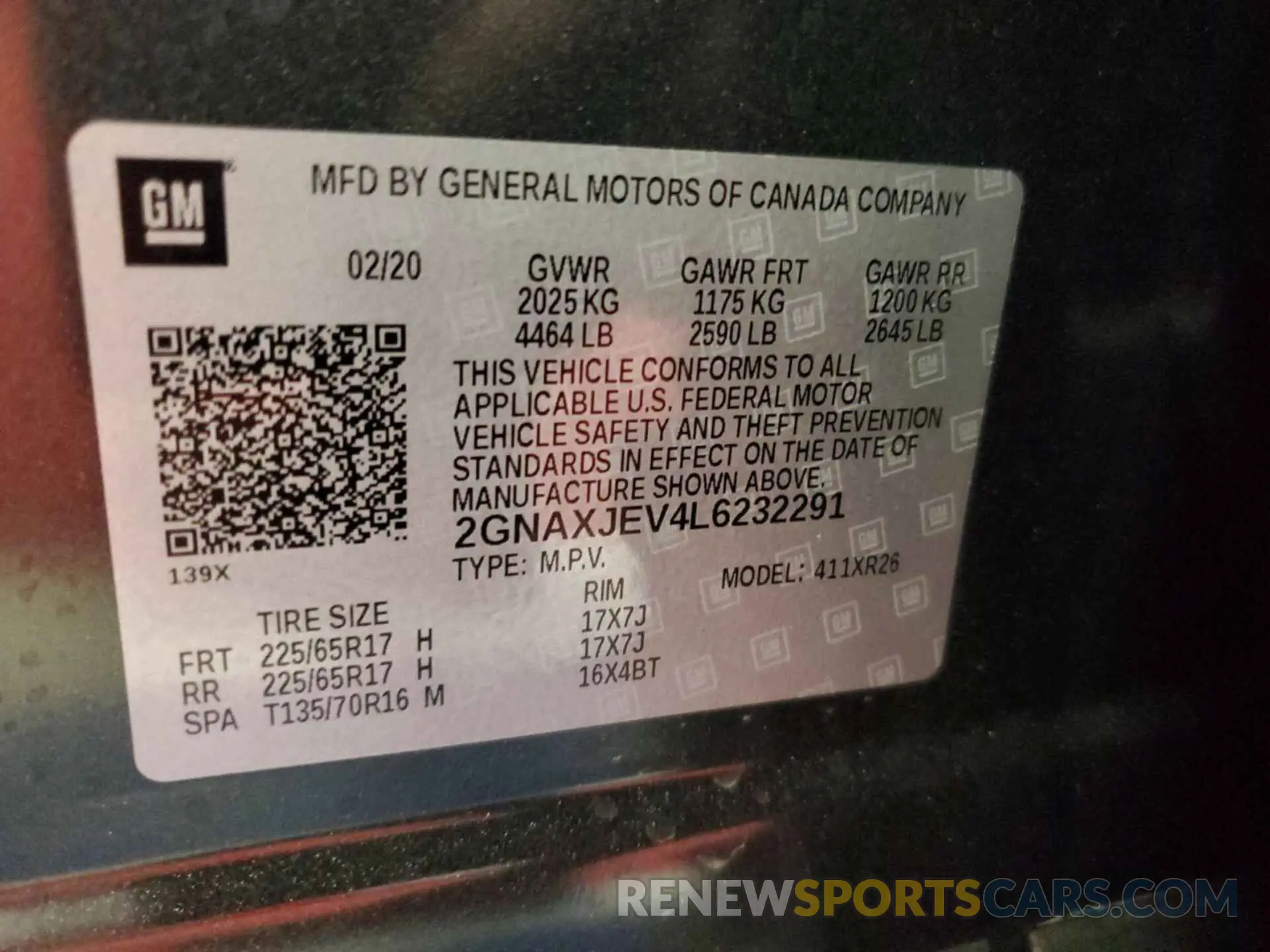 10 Photograph of a damaged car 2GNAXJEV4L6232291 CHEVROLET EQUINOX 2020