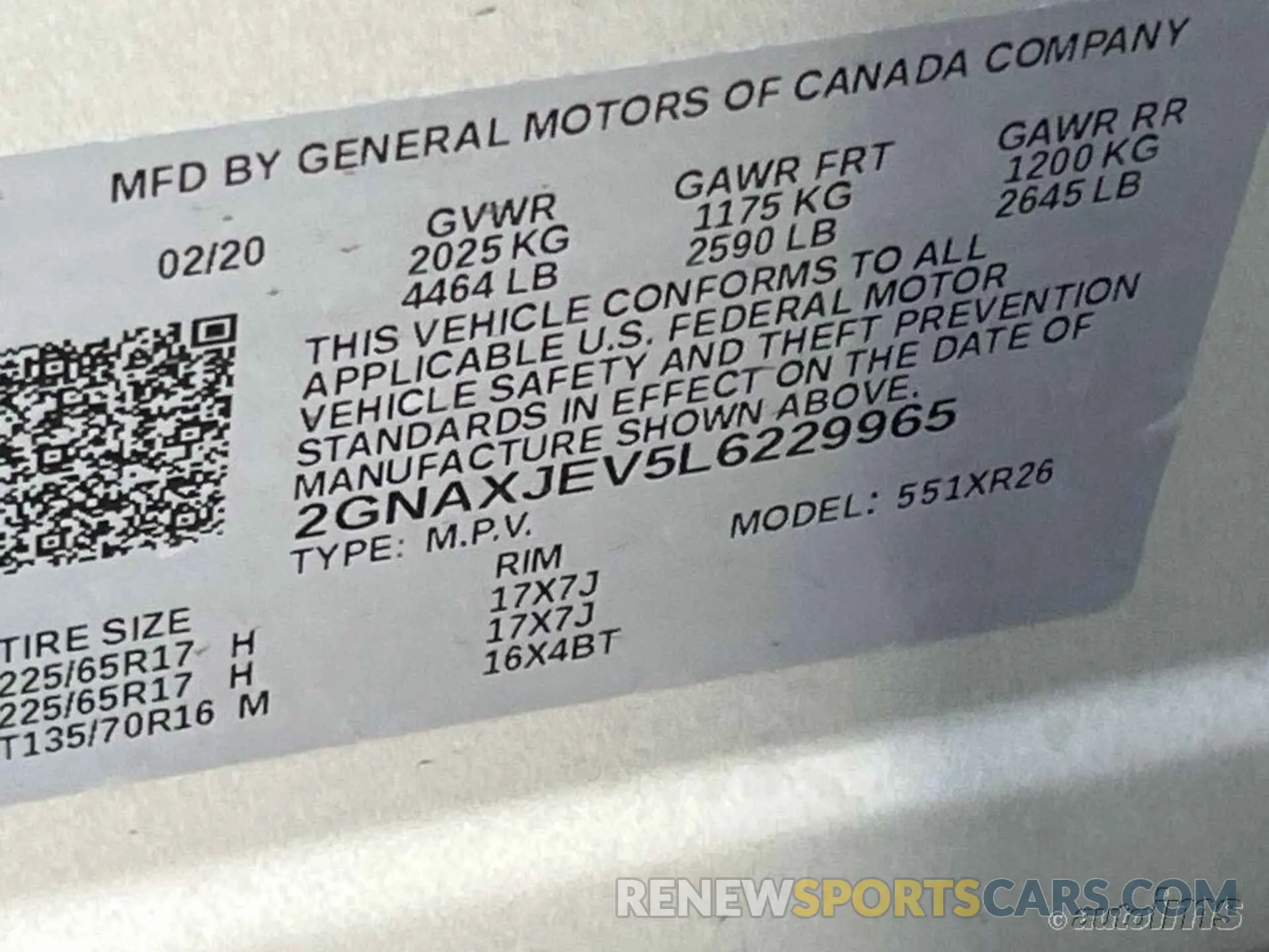 1 Фотография поврежденного автомобиля 2GNAXJEV5L6229965 CHEVROLET EQUINOX 2020