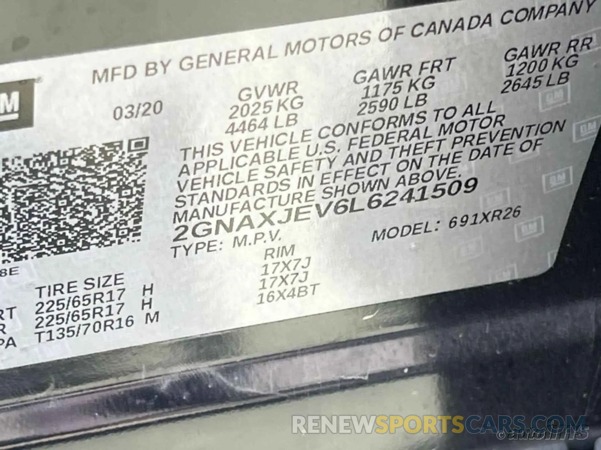 10 Фотография поврежденного автомобиля 2GNAXJEV6L6241509 CHEVROLET EQUINOX 2020