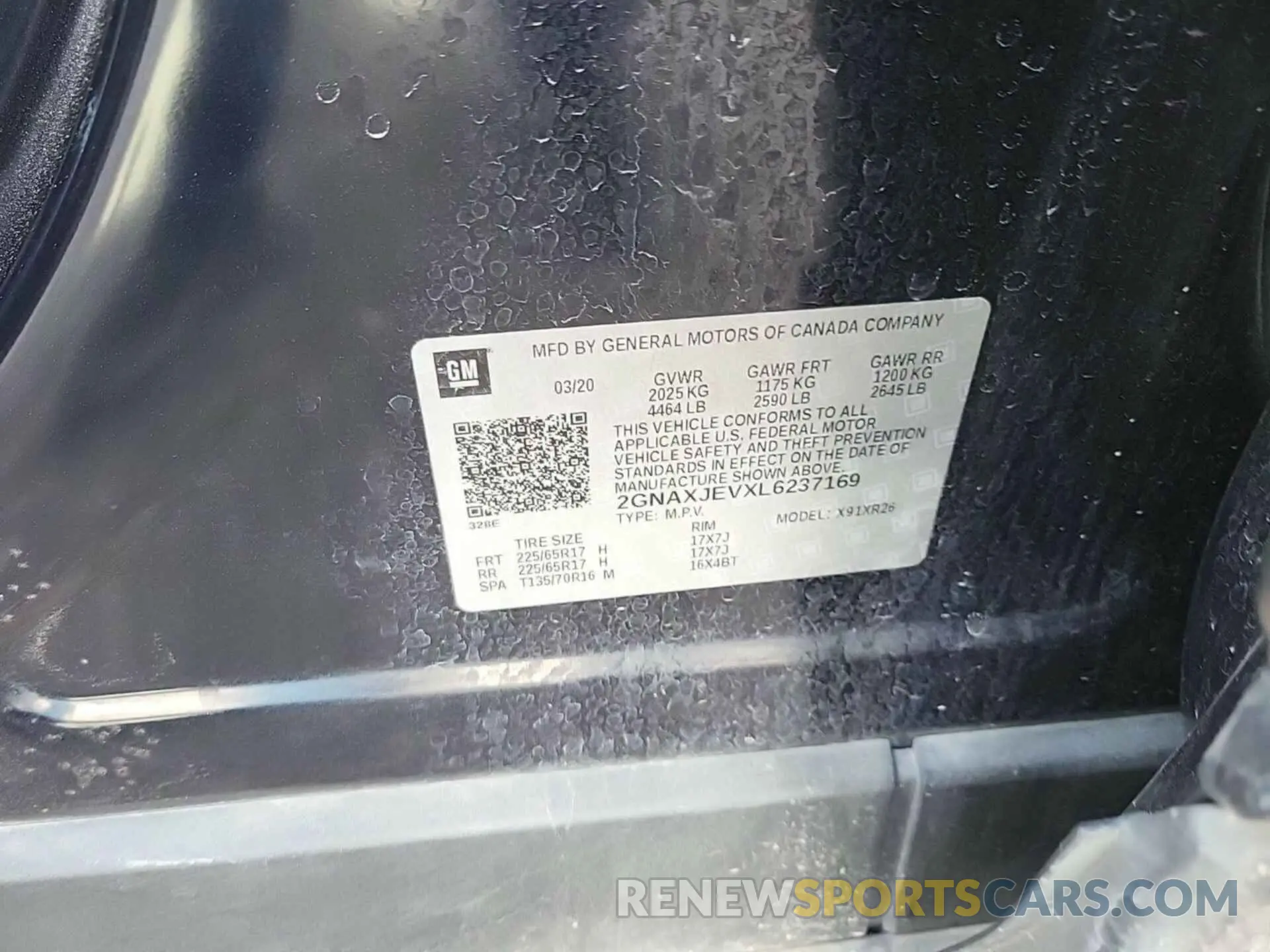 12 Photograph of a damaged car 2GNAXJEVXL6237169 CHEVROLET EQUINOX 2020