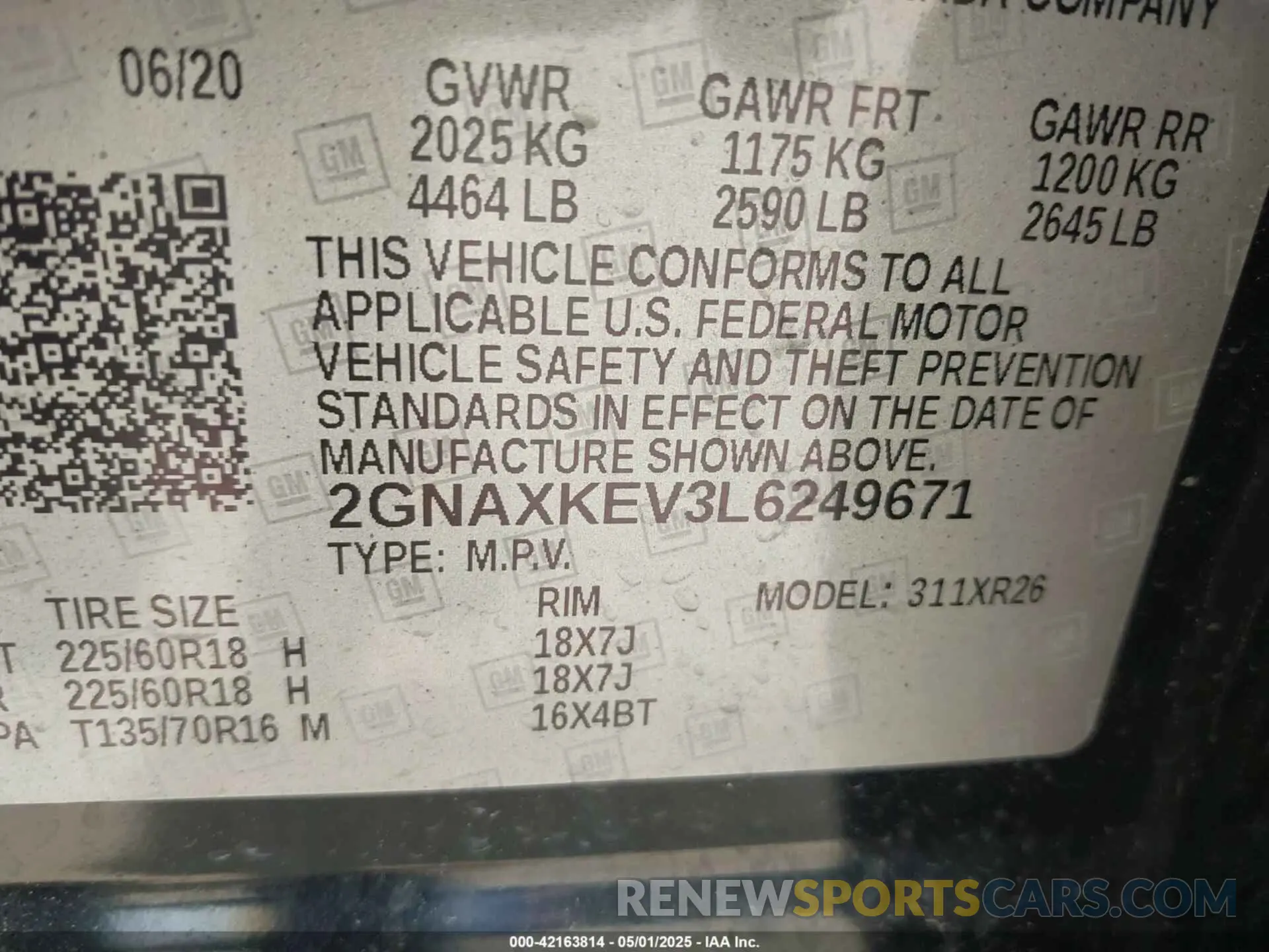 9 Photograph of a damaged car 2GNAXKEV3L6249671 CHEVROLET EQUINOX 2020