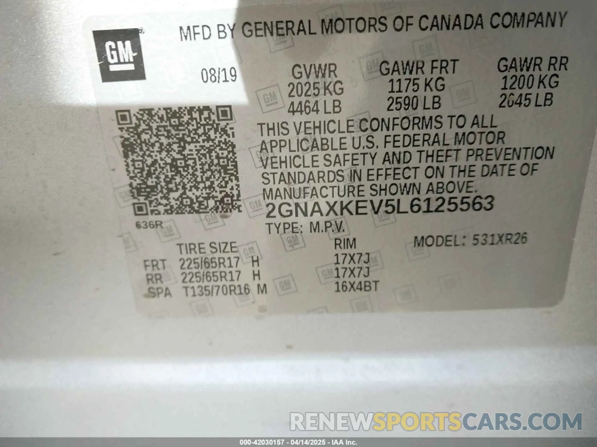 9 Фотография поврежденного автомобиля 2GNAXKEV5L6125563 CHEVROLET EQUINOX 2020