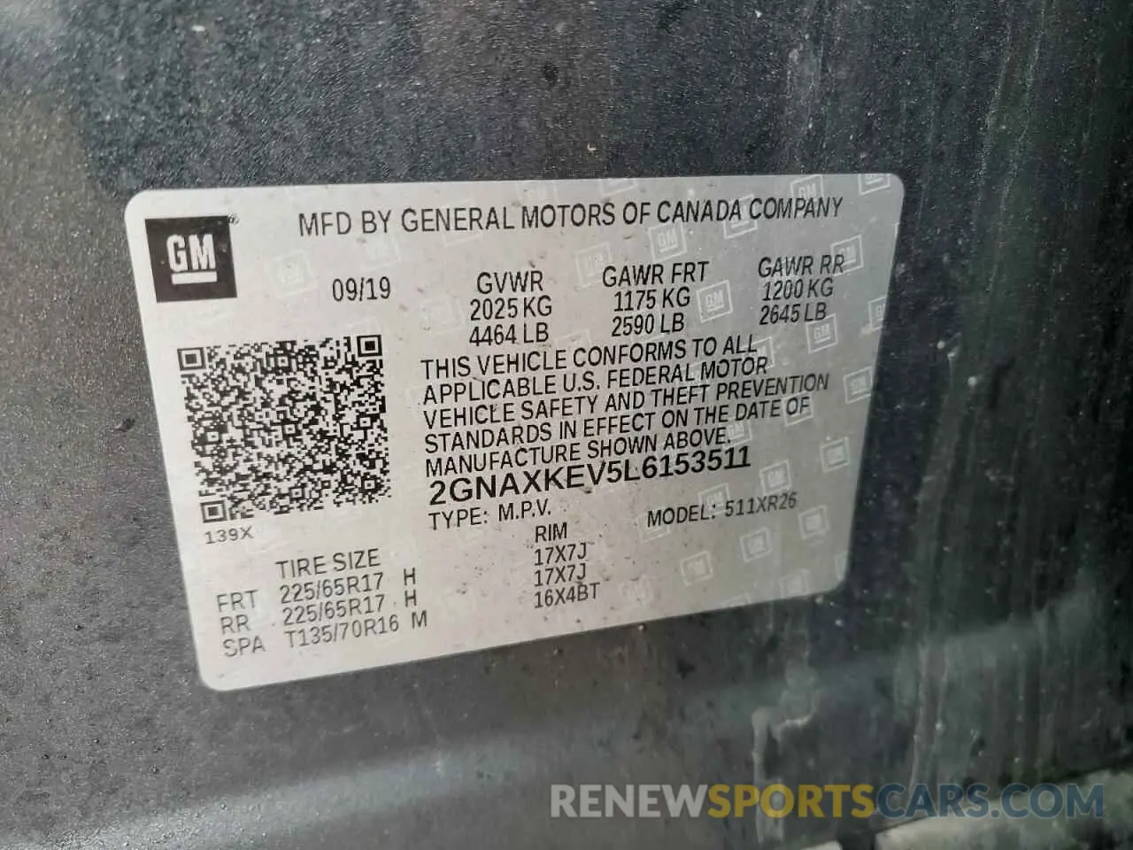 15 Photograph of a damaged car 2GNAXKEV5L6153511 CHEVROLET EQUINOX 2020