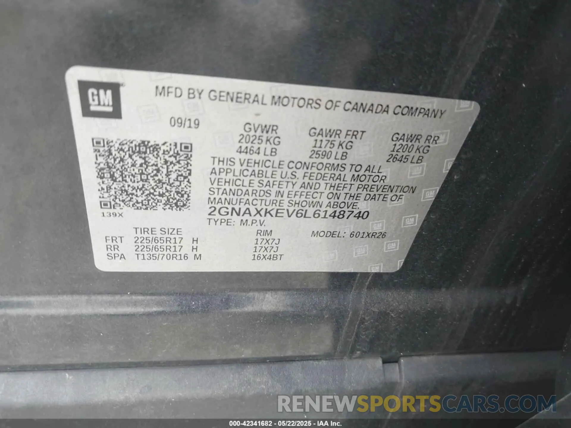 9 Фотография поврежденного автомобиля 2GNAXKEV6L6148740 CHEVROLET EQUINOX 2020