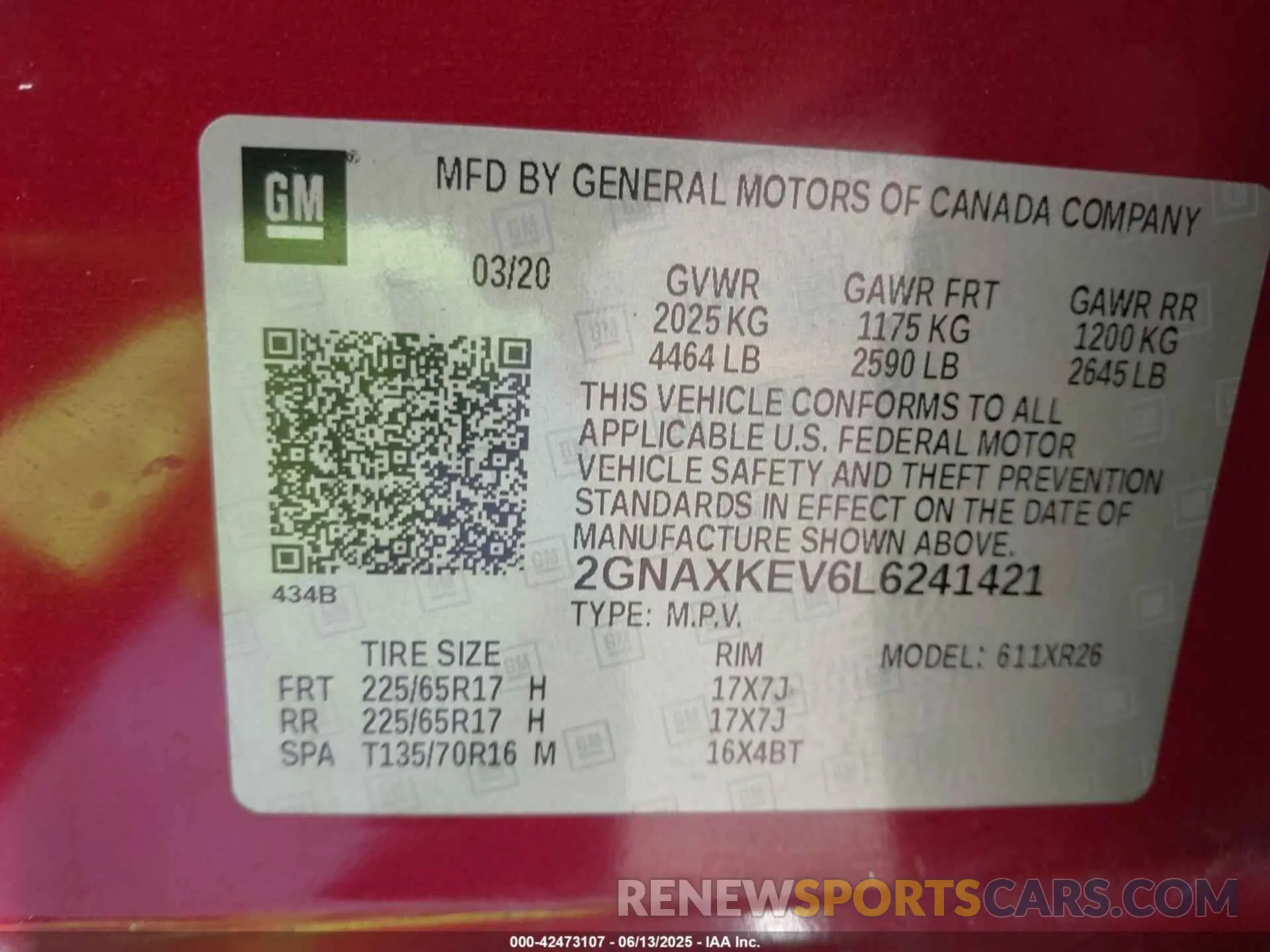 9 Фотография поврежденного автомобиля 2GNAXKEV6L6241421 CHEVROLET EQUINOX 2020