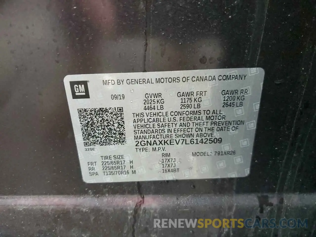 13 Photograph of a damaged car 2GNAXKEV7L6142509 CHEVROLET EQUINOX 2020