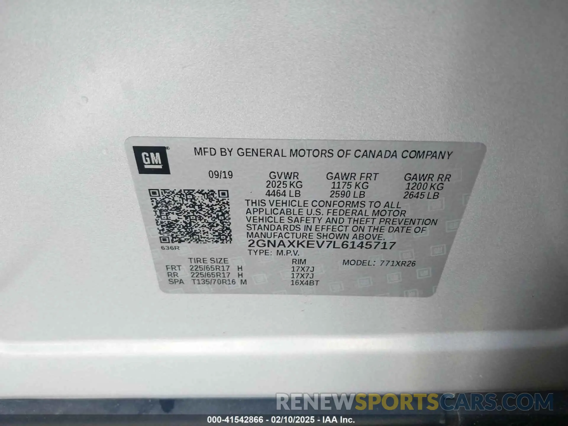 9 Photograph of a damaged car 2GNAXKEV7L6145717 CHEVROLET EQUINOX 2020