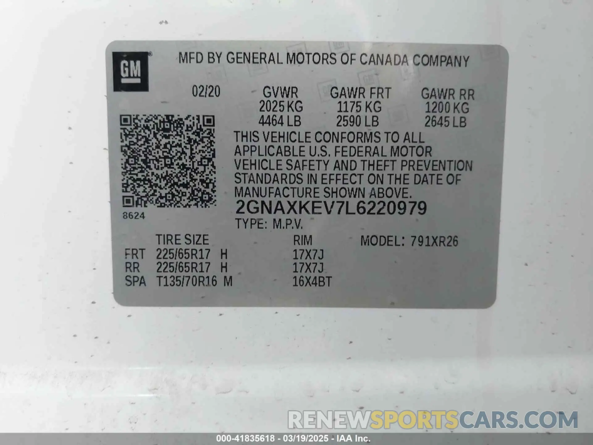 9 Photograph of a damaged car 2GNAXKEV7L6220979 CHEVROLET EQUINOX 2020