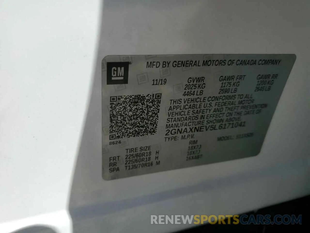13 Photograph of a damaged car 2GNAXNEV5L6171041 CHEVROLET EQUINOX 2020