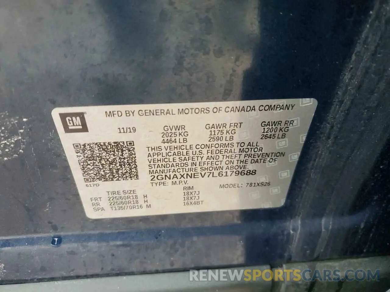 13 Photograph of a damaged car 2GNAXNEV7L6179688 CHEVROLET EQUINOX 2020