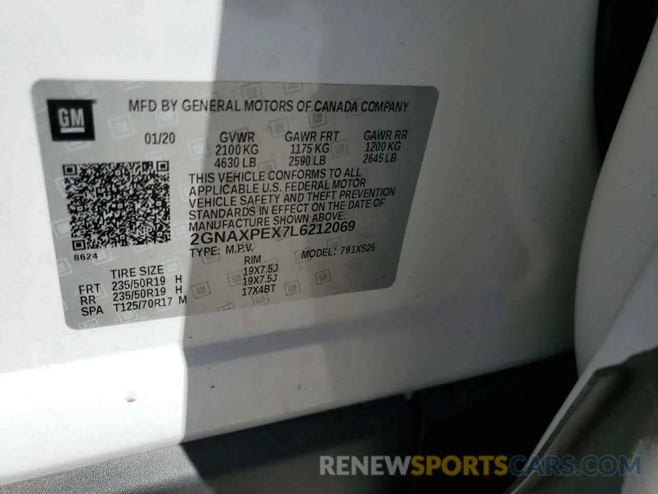 13 Photograph of a damaged car 2GNAXPEX7L6212069 CHEVROLET EQUINOX 2020