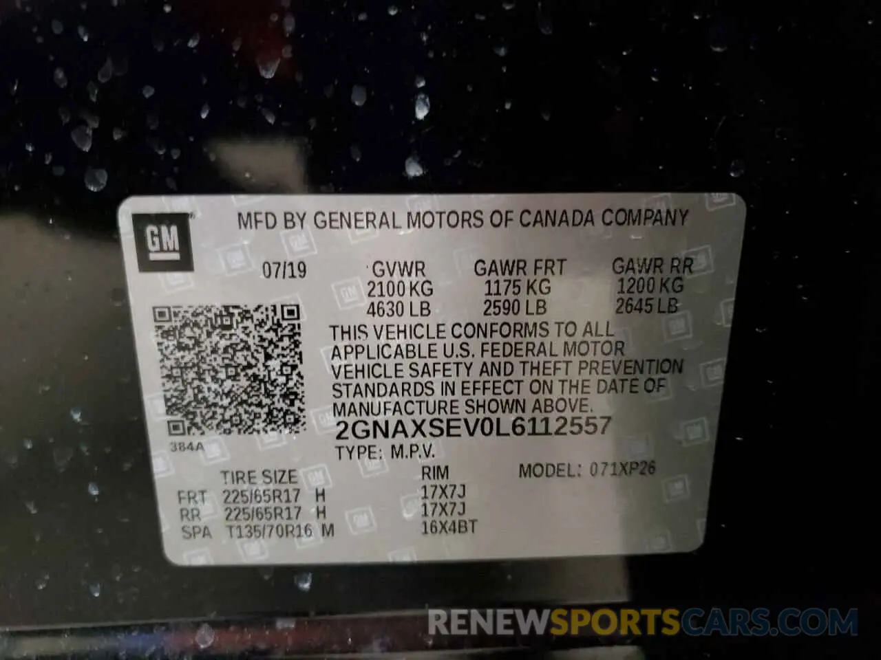 13 Фотография поврежденного автомобиля 2GNAXSEV0L6112557 CHEVROLET EQUINOX 2020