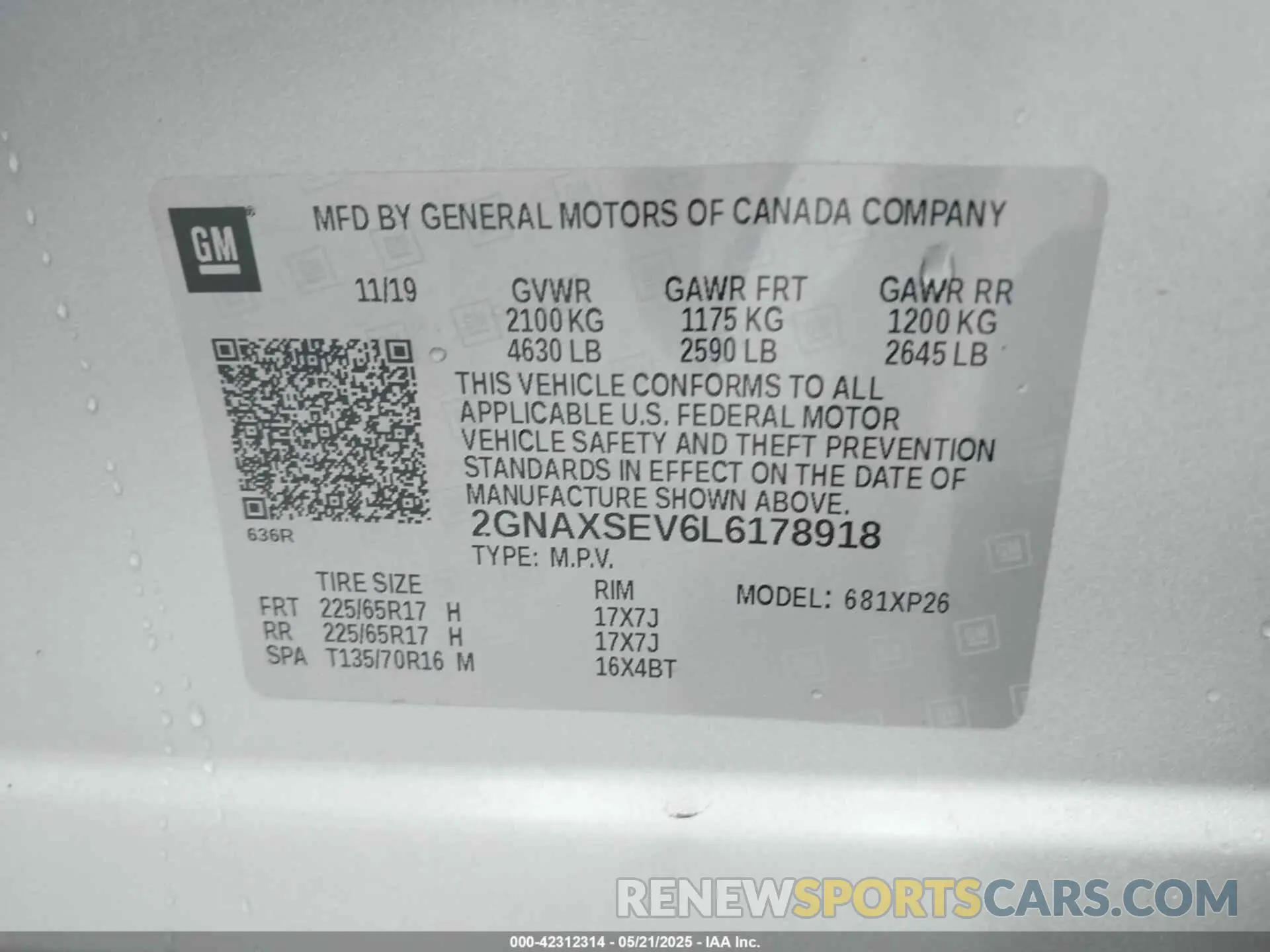9 Фотография поврежденного автомобиля 2GNAXSEV6L6178918 CHEVROLET EQUINOX 2020
