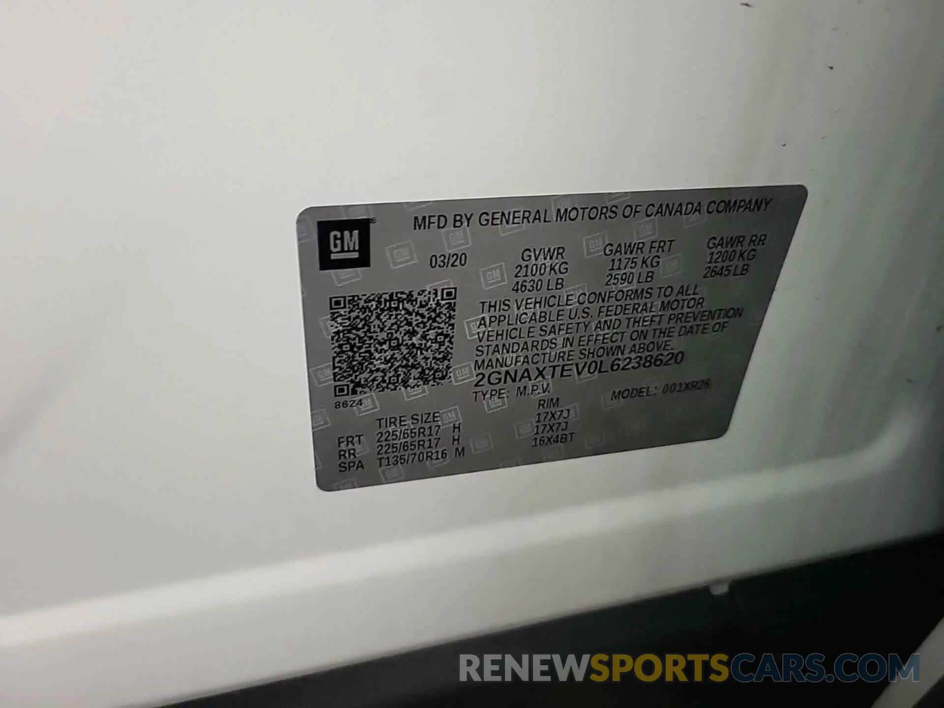35 Photograph of a damaged car 2GNAXTEV0L6238620 CHEVROLET EQUINOX 2020