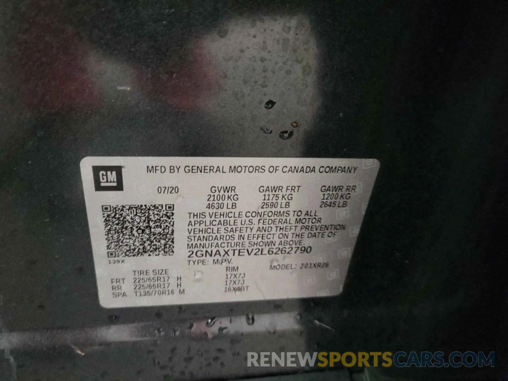 49 Фотография поврежденного автомобиля 2GNAXTEV2L6262790 CHEVROLET EQUINOX 2020