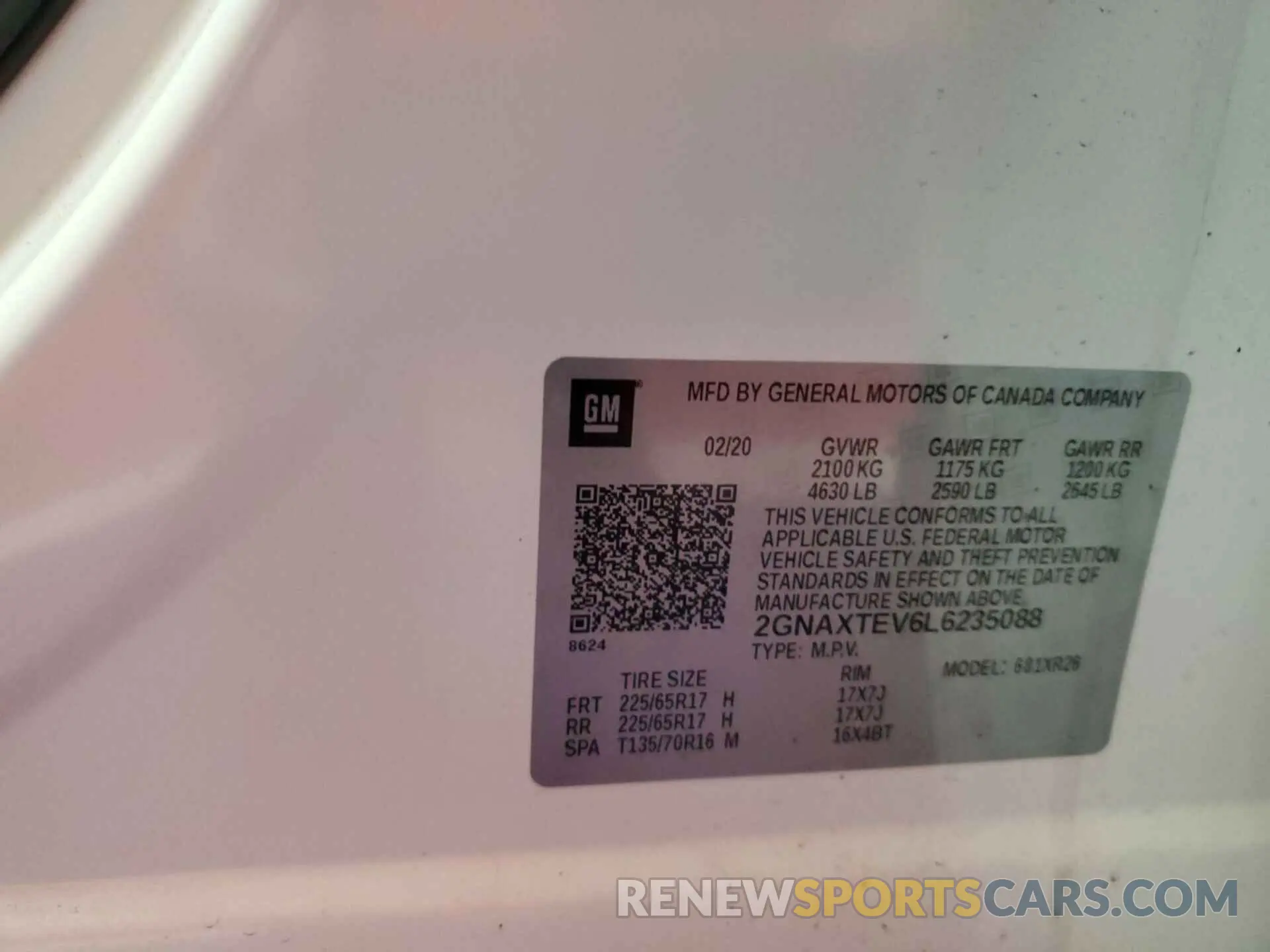 23 Photograph of a damaged car 2GNAXTEV6L6235088 CHEVROLET EQUINOX 2020