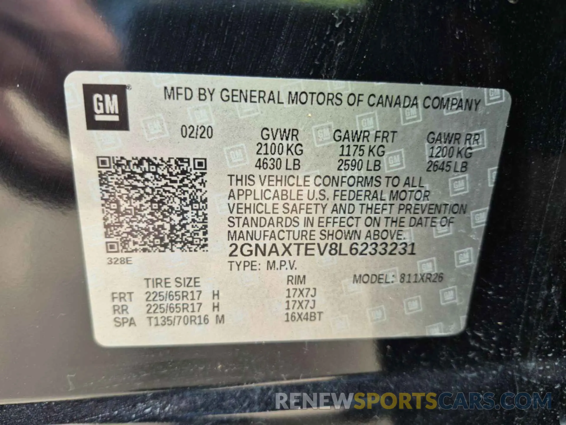 15 Photograph of a damaged car 2GNAXTEV8L6233231 CHEVROLET EQUINOX 2020