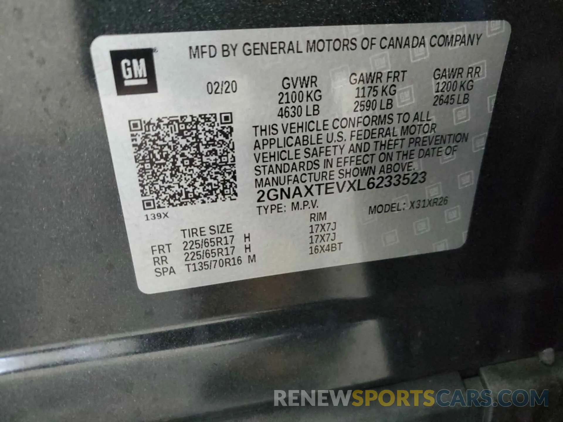 30 Photograph of a damaged car 2GNAXTEVXL6233523 CHEVROLET EQUINOX 2020