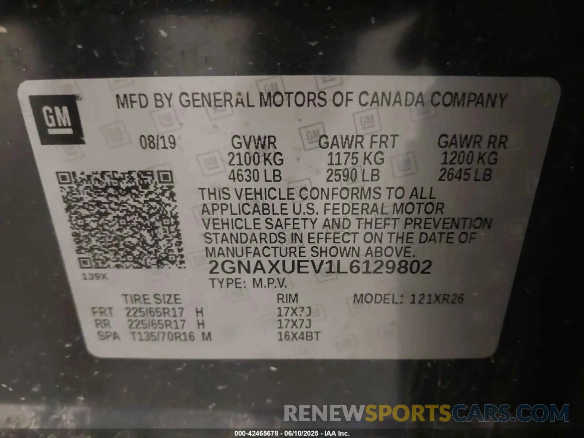 9 Photograph of a damaged car 2GNAXUEV1L6129802 CHEVROLET EQUINOX 2020