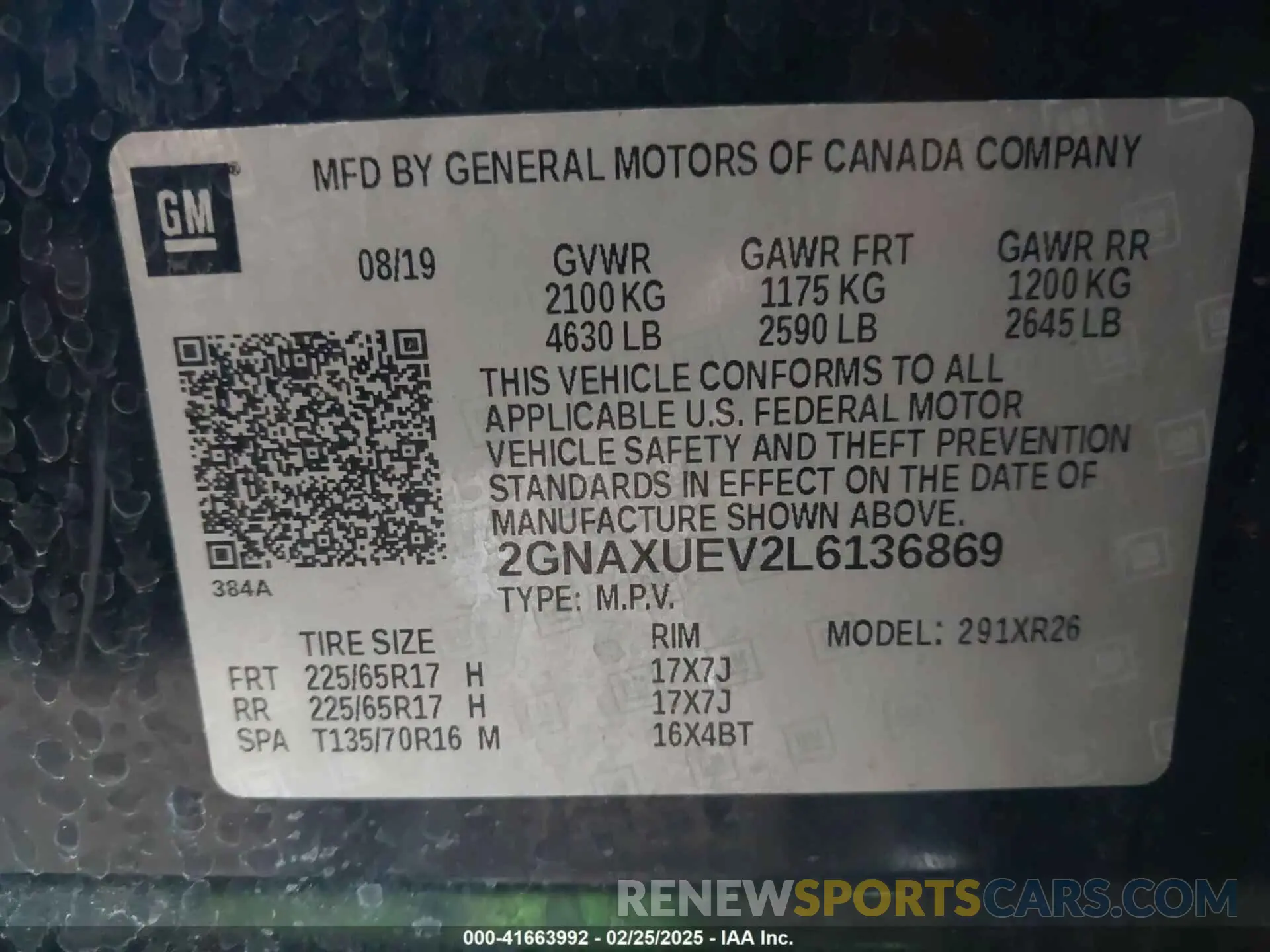 9 Photograph of a damaged car 2GNAXUEV2L6136869 CHEVROLET EQUINOX 2020